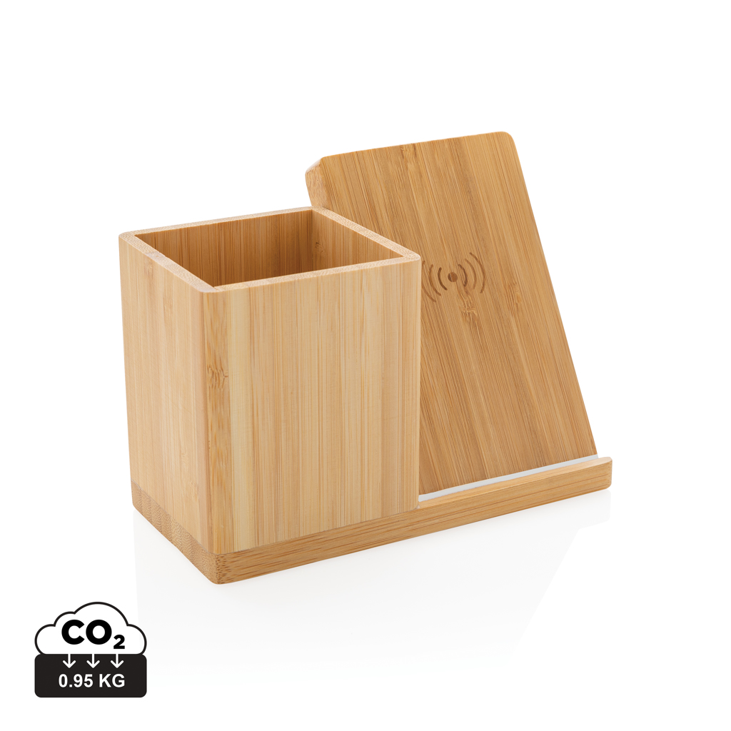 Cargador Calgary inalámbrico bambú 10W