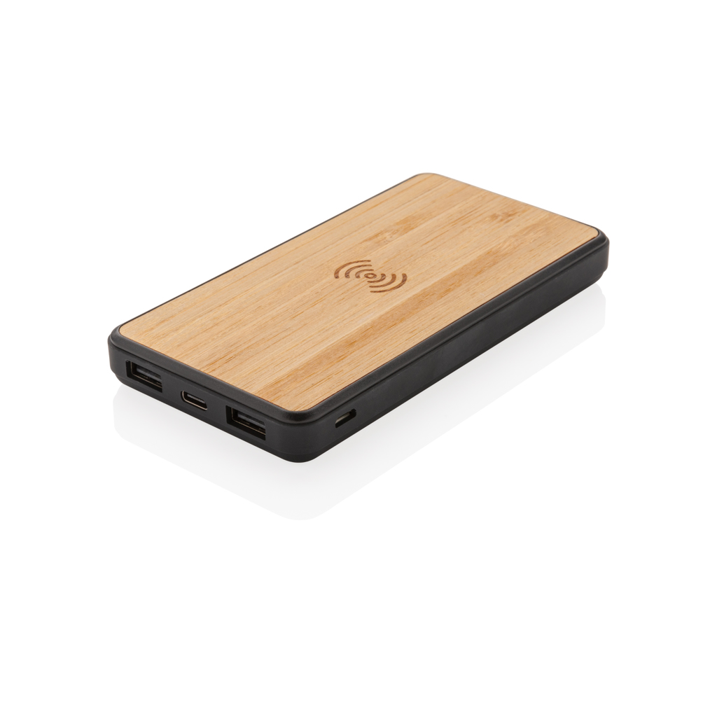 Moderno powerbank inalámbrico de Bambú 8000 mAh