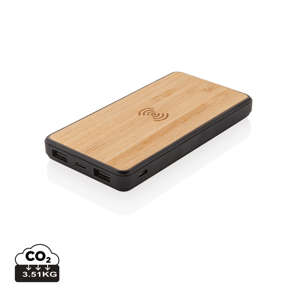 Moderno powerbank inalámbrico de Bambú 8000 mAh