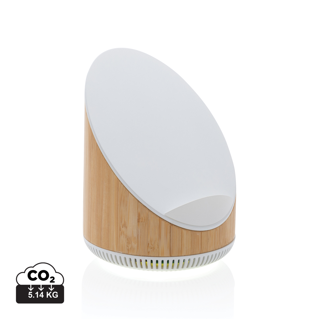 Altavoz de bambú Ovate de 5W con cargador inalámbrico de 15W