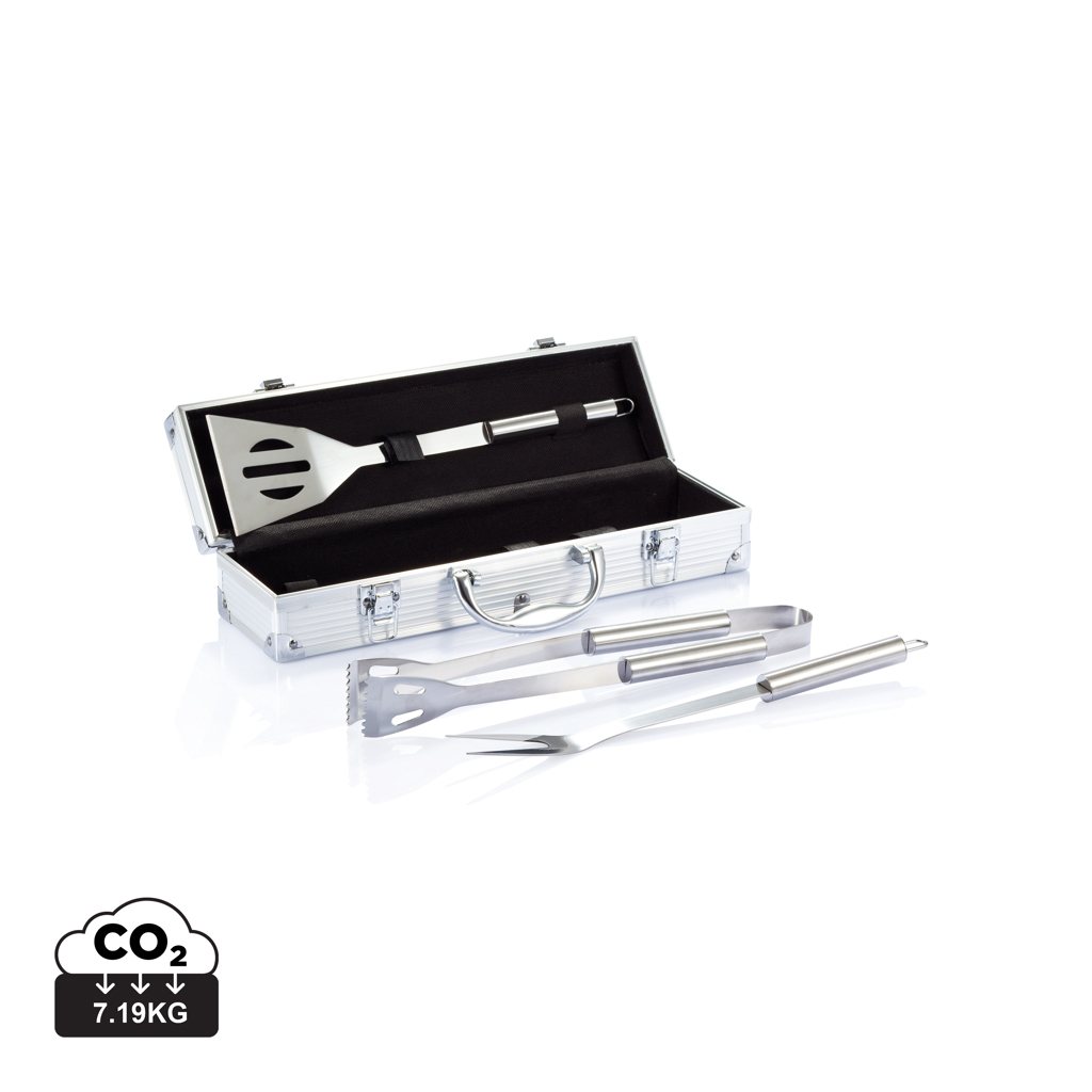 Set Barbacoa 3 piezas en caja de aluminio