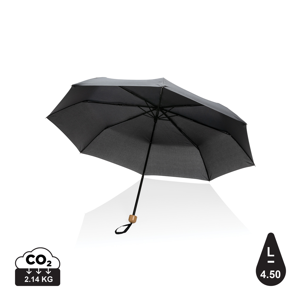 Mini paraguas RPET 190T  de bambú 20.5