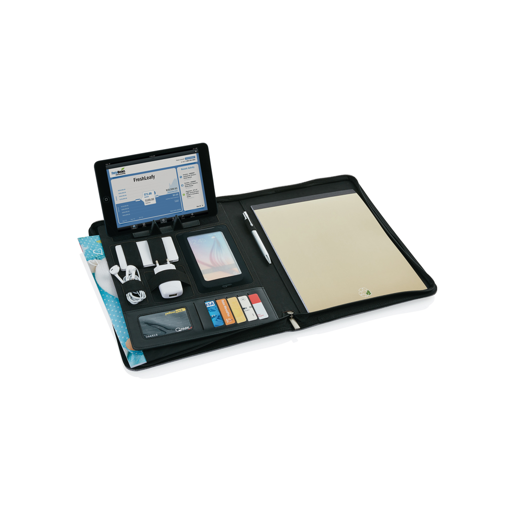 Portafolio tecnológico deluxe con cremallera