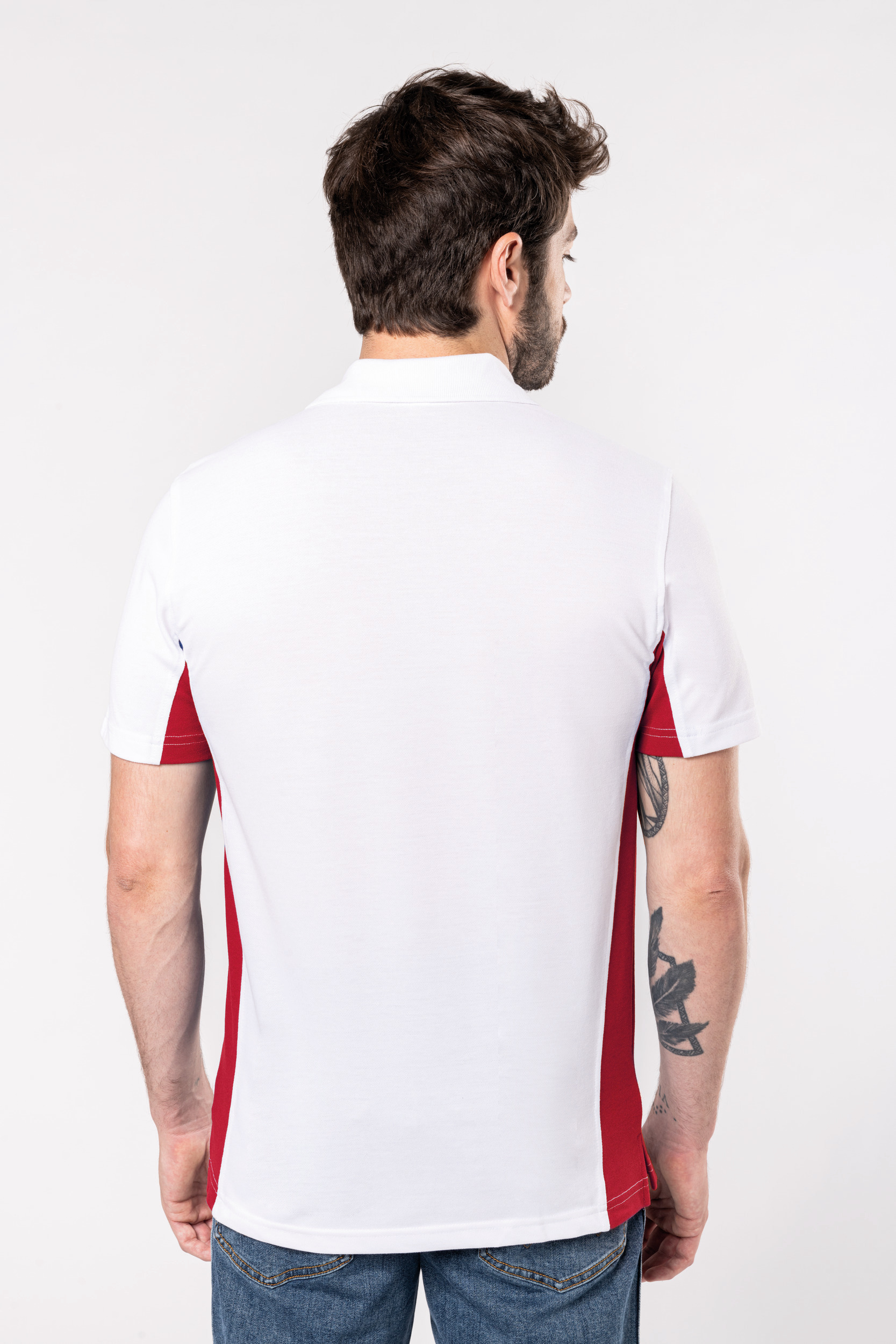 K232 - Polo de punto piqué manga corta bicolor hombre