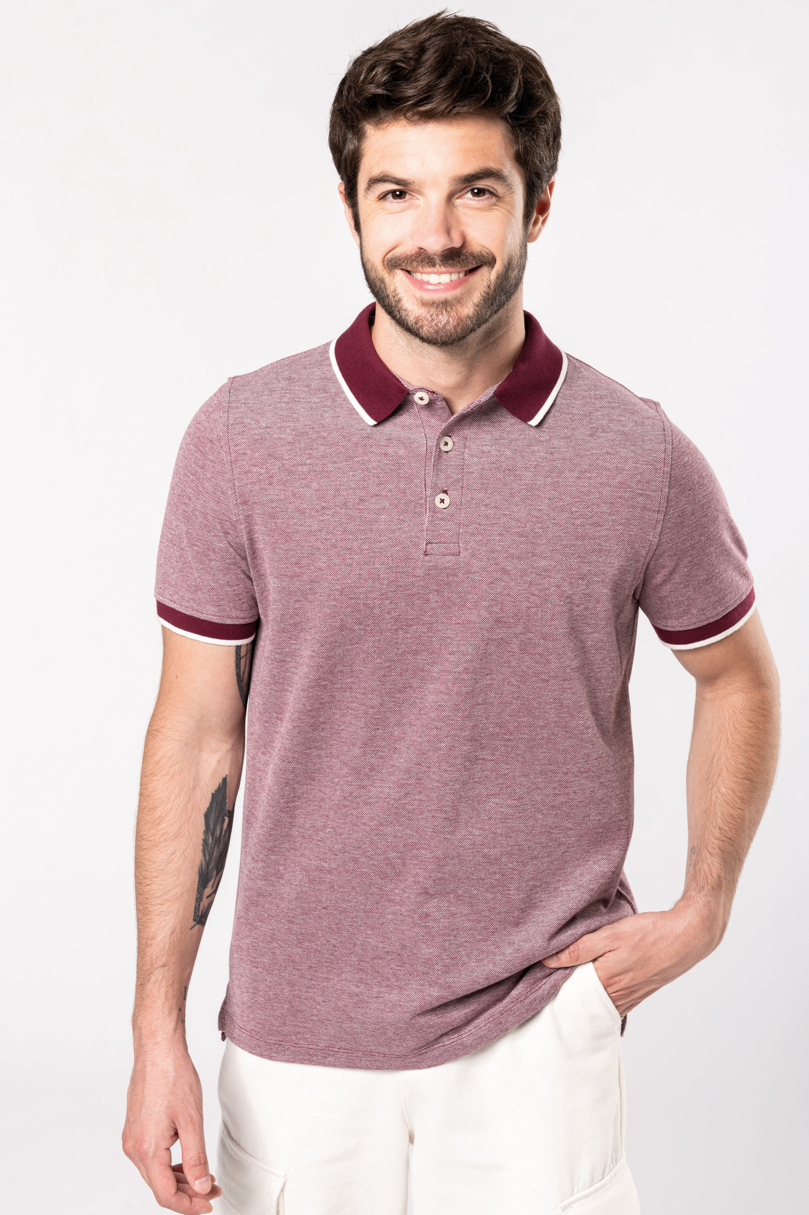 K266 - Polo bicolor para hombre