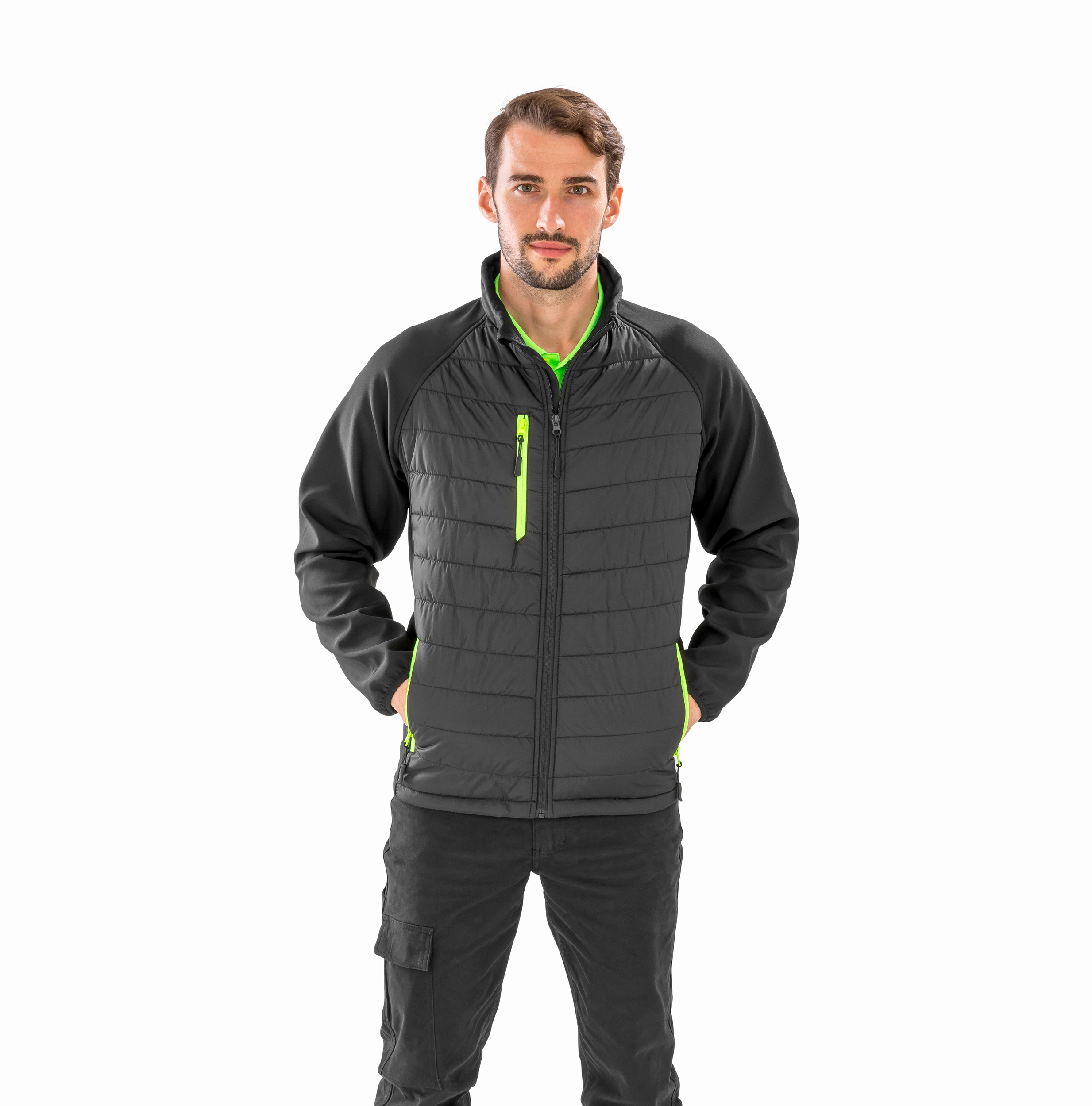R237X - Chaqueta Softshell Black Compass acolchada reciclada