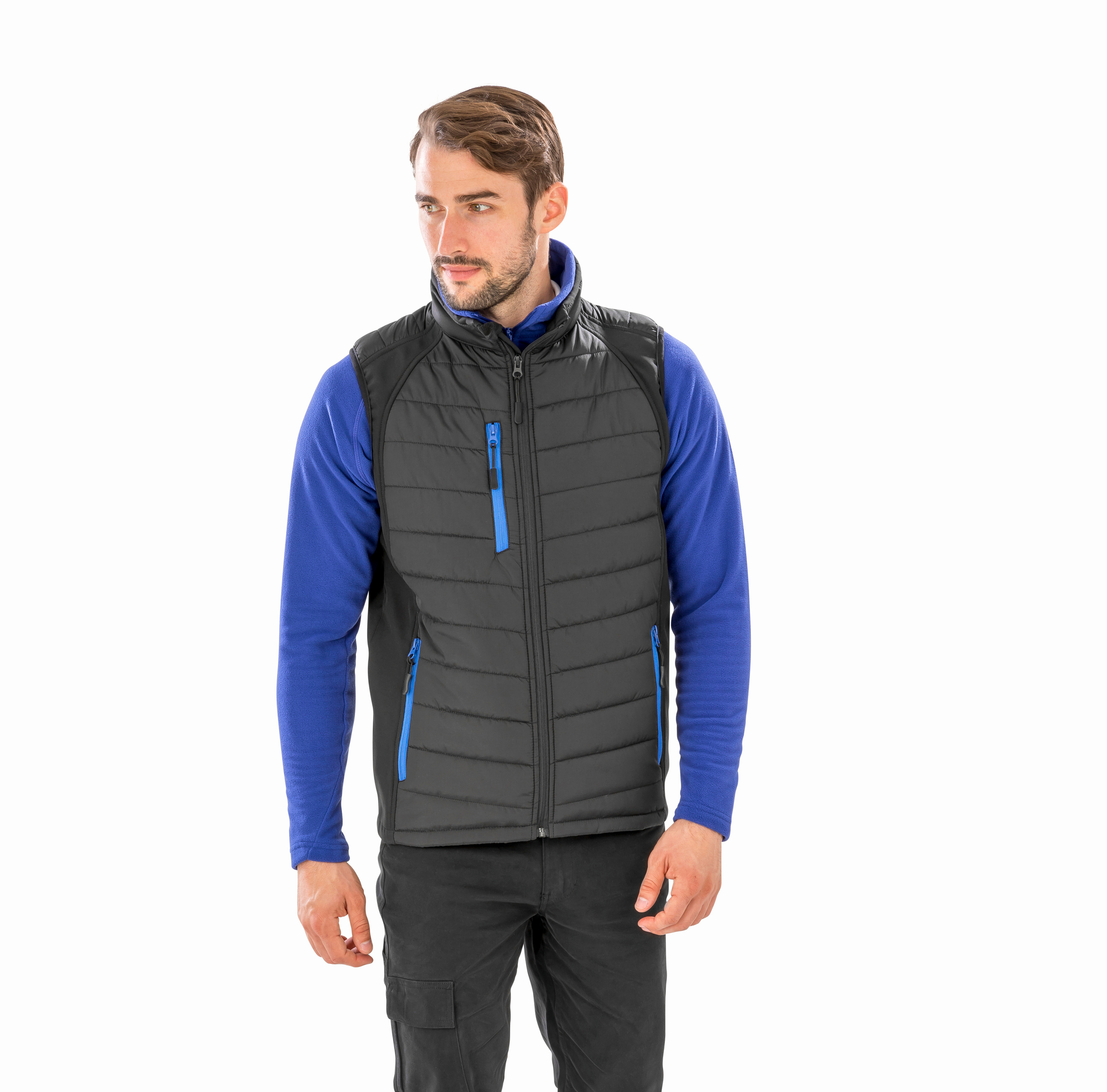 R238X - Chaleco Softshell Black Compass acolchado reciclado