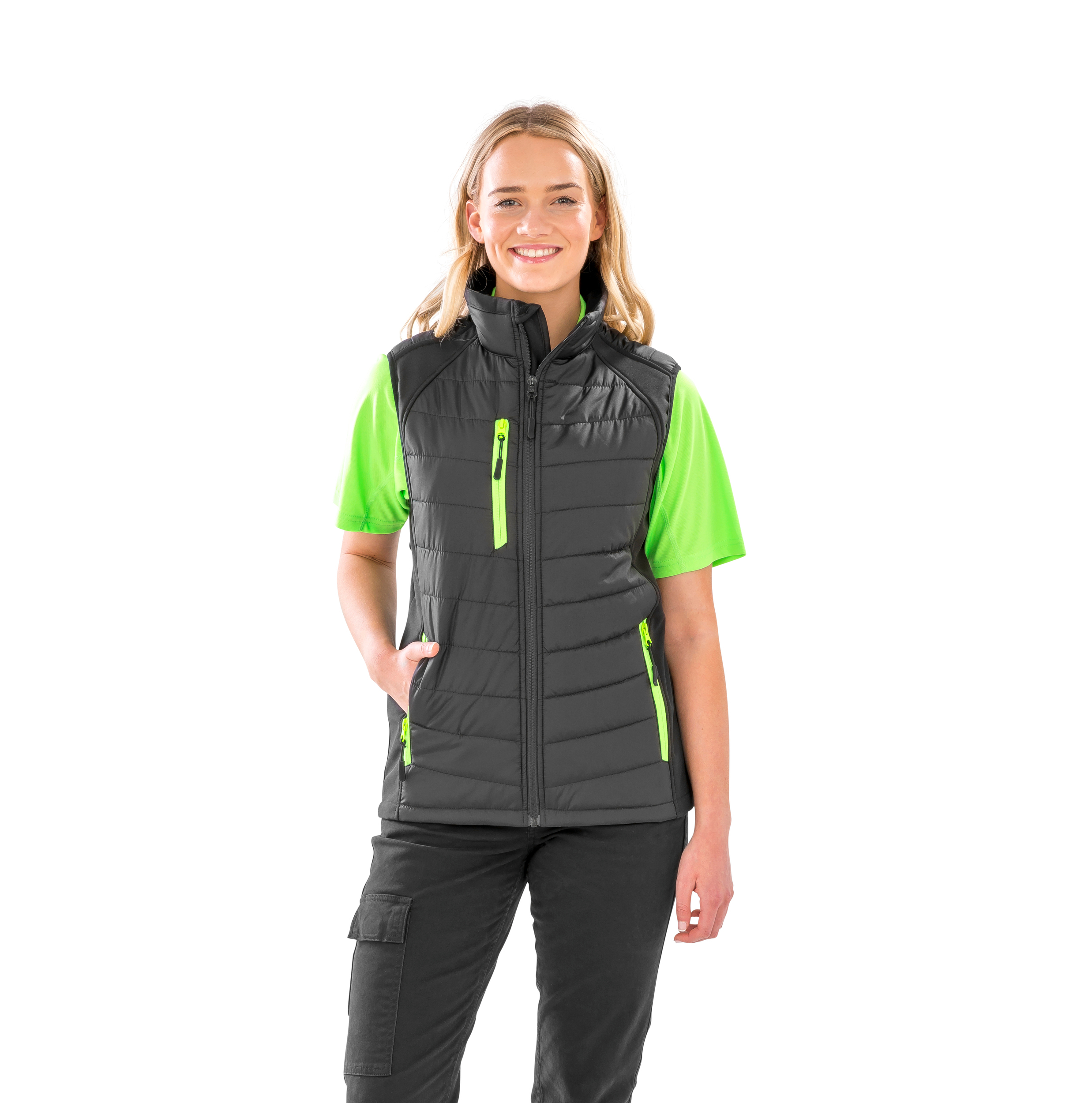 R238X - Chaleco Softshell Black Compass acolchado reciclado