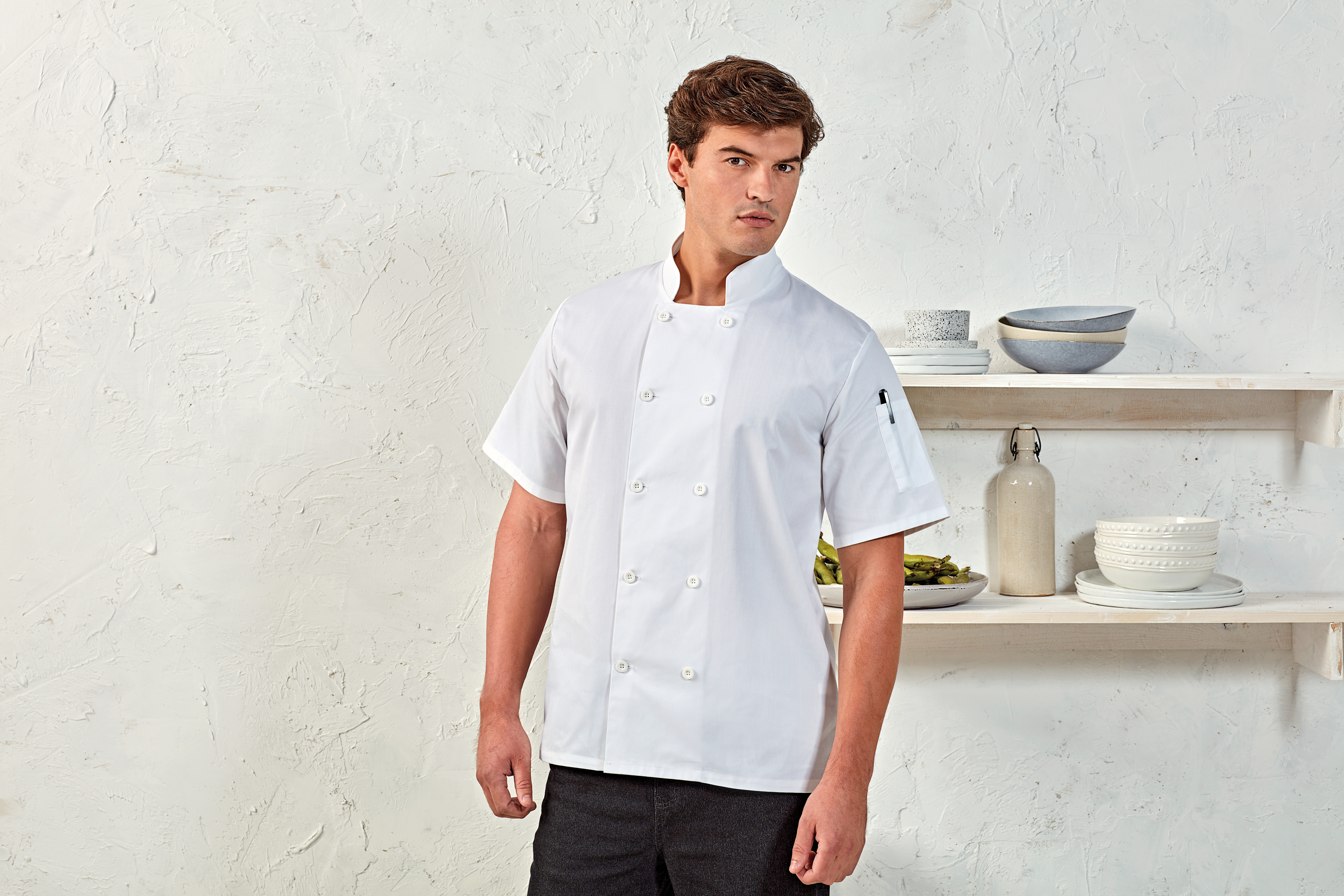 PR656 - Chaqueta de cocina manga corta
