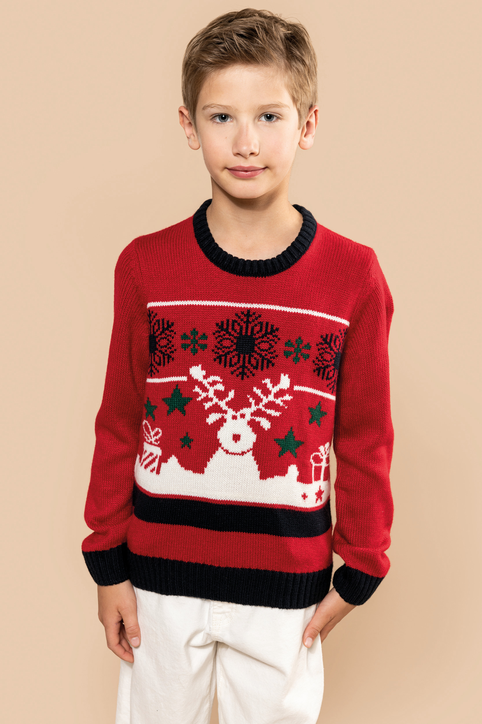 K9012 - Jersey cuello redondo de Navidad infantil