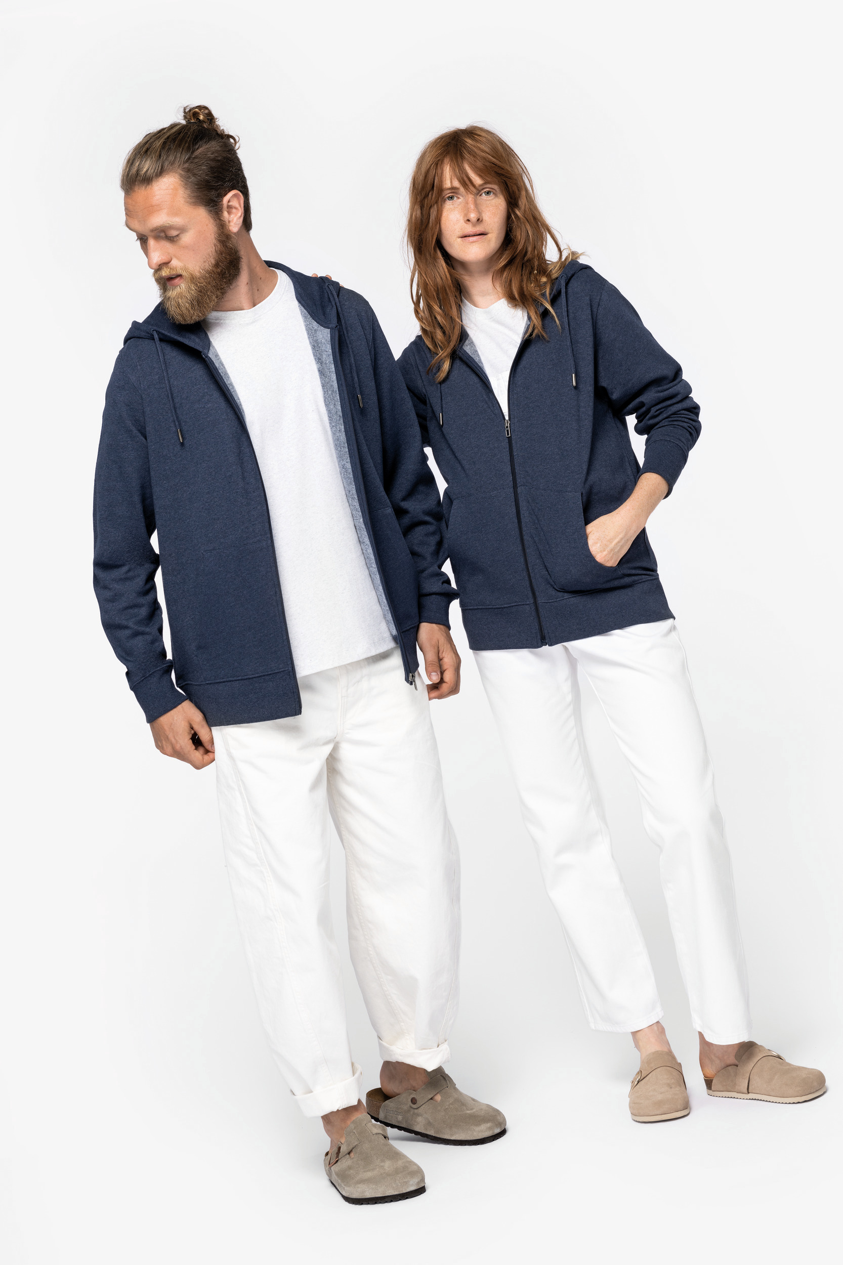 NS412 - Sudadera ecorresponsable con cremallera reciclada unisex