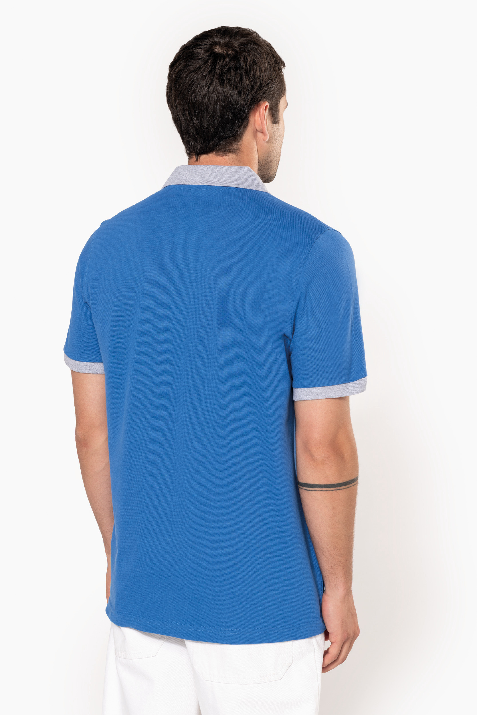 K258 - Polo piqué bicolor hombre