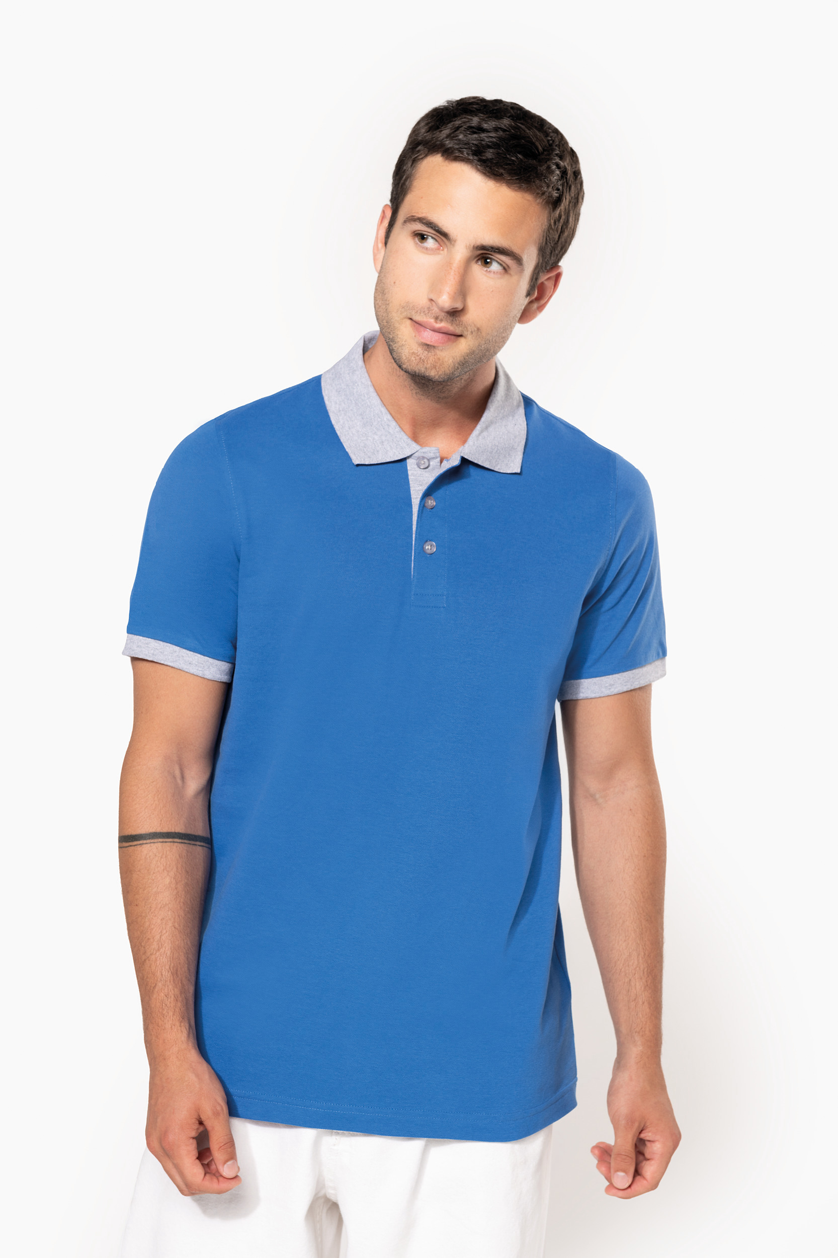 K258 - Polo piqué bicolor hombre