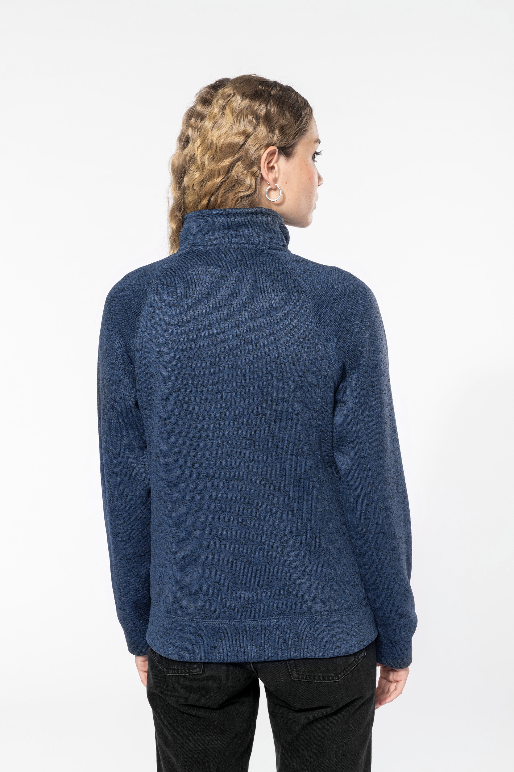 K9107 - Chaqueta jaspeada con cremallera mujer