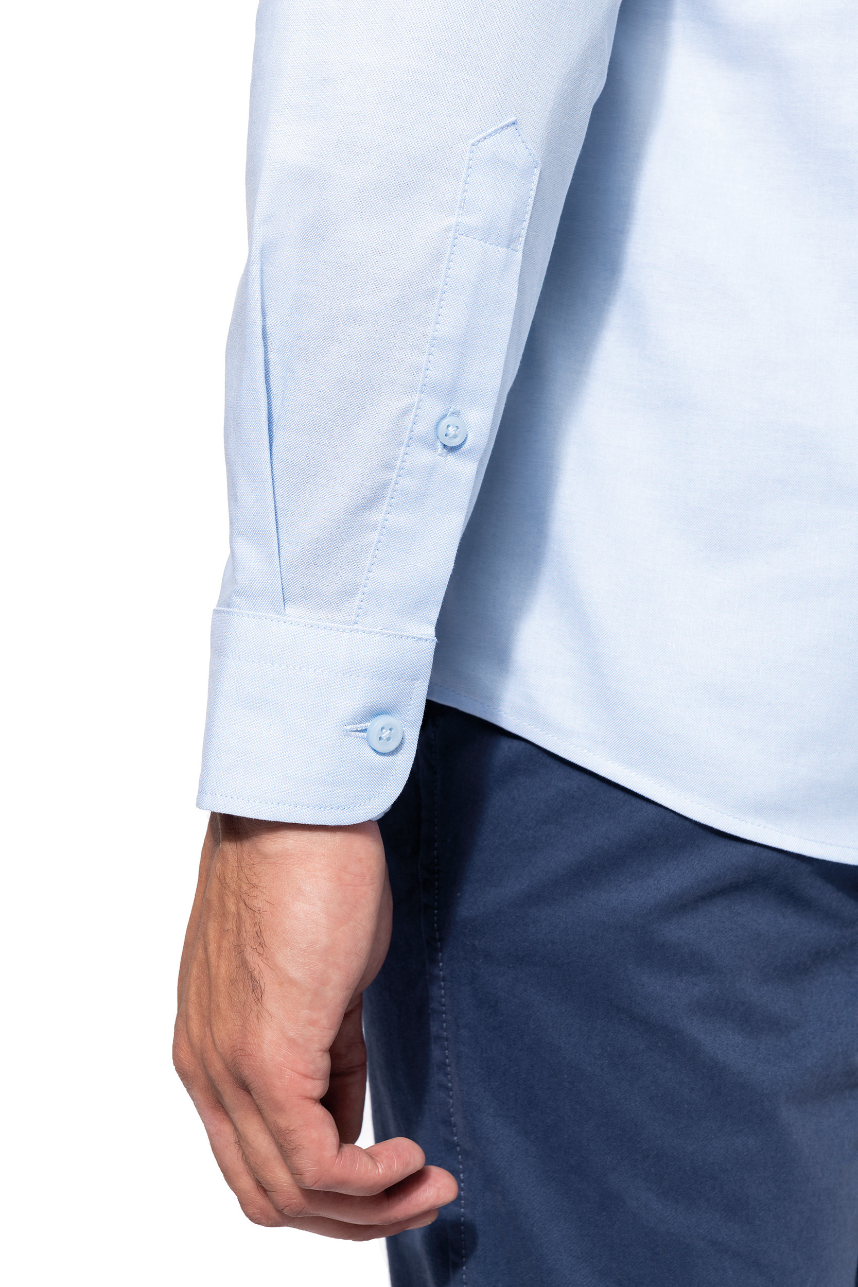 K595 - Camisa oxford de manga larga para hombre