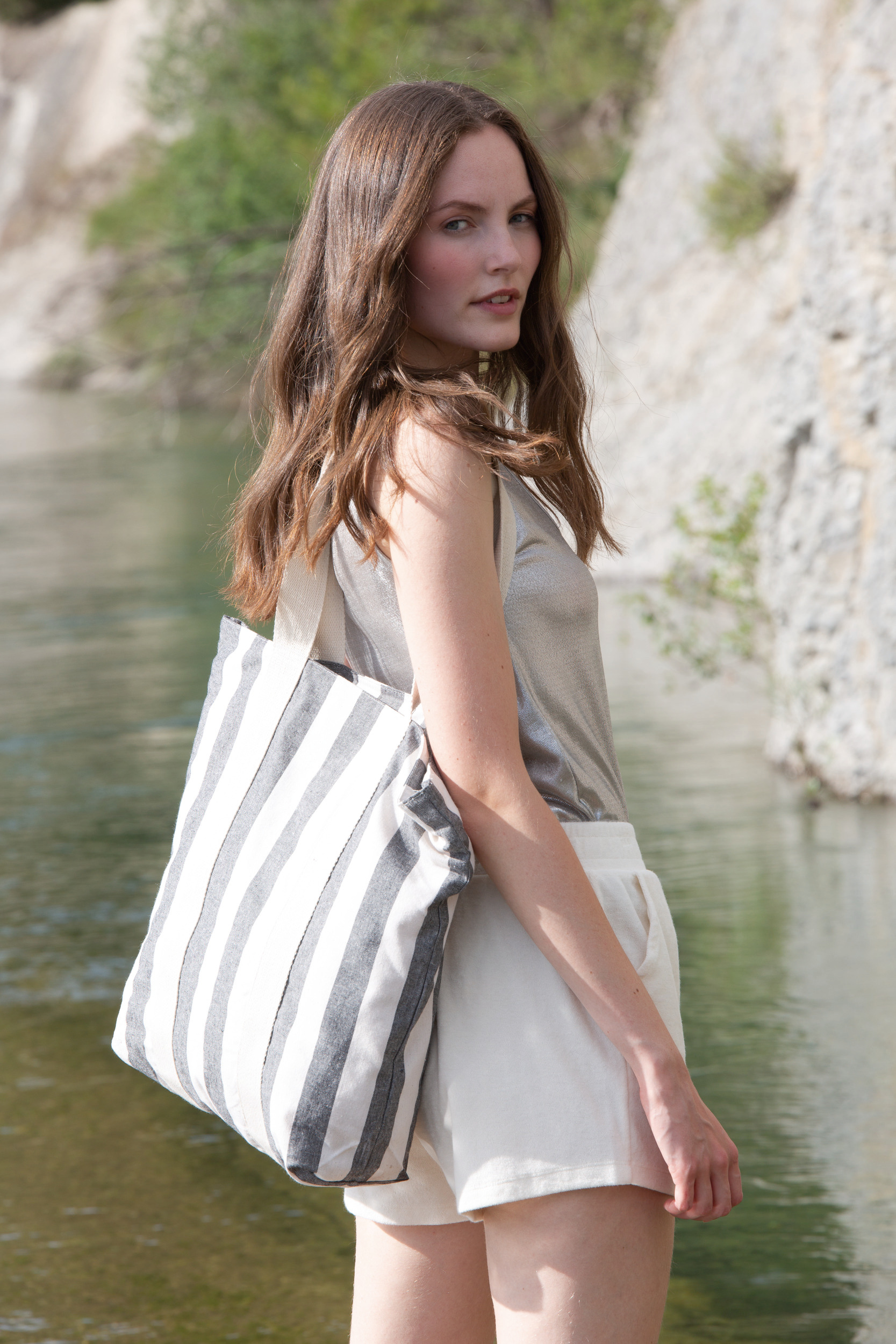 KI5213 - Bolsa de compras reciclada - diseño a rayas