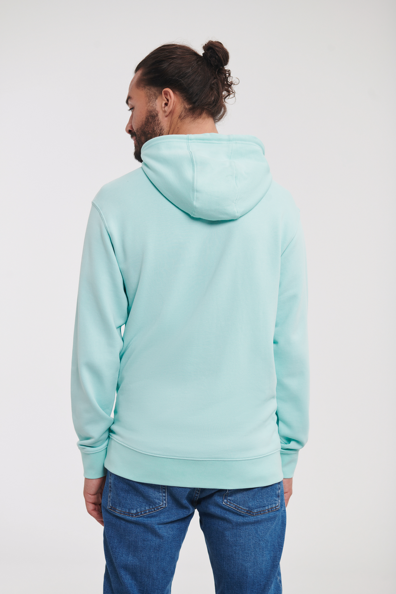 RU209M - Sudadera Pure Organic capucha y cuello alto