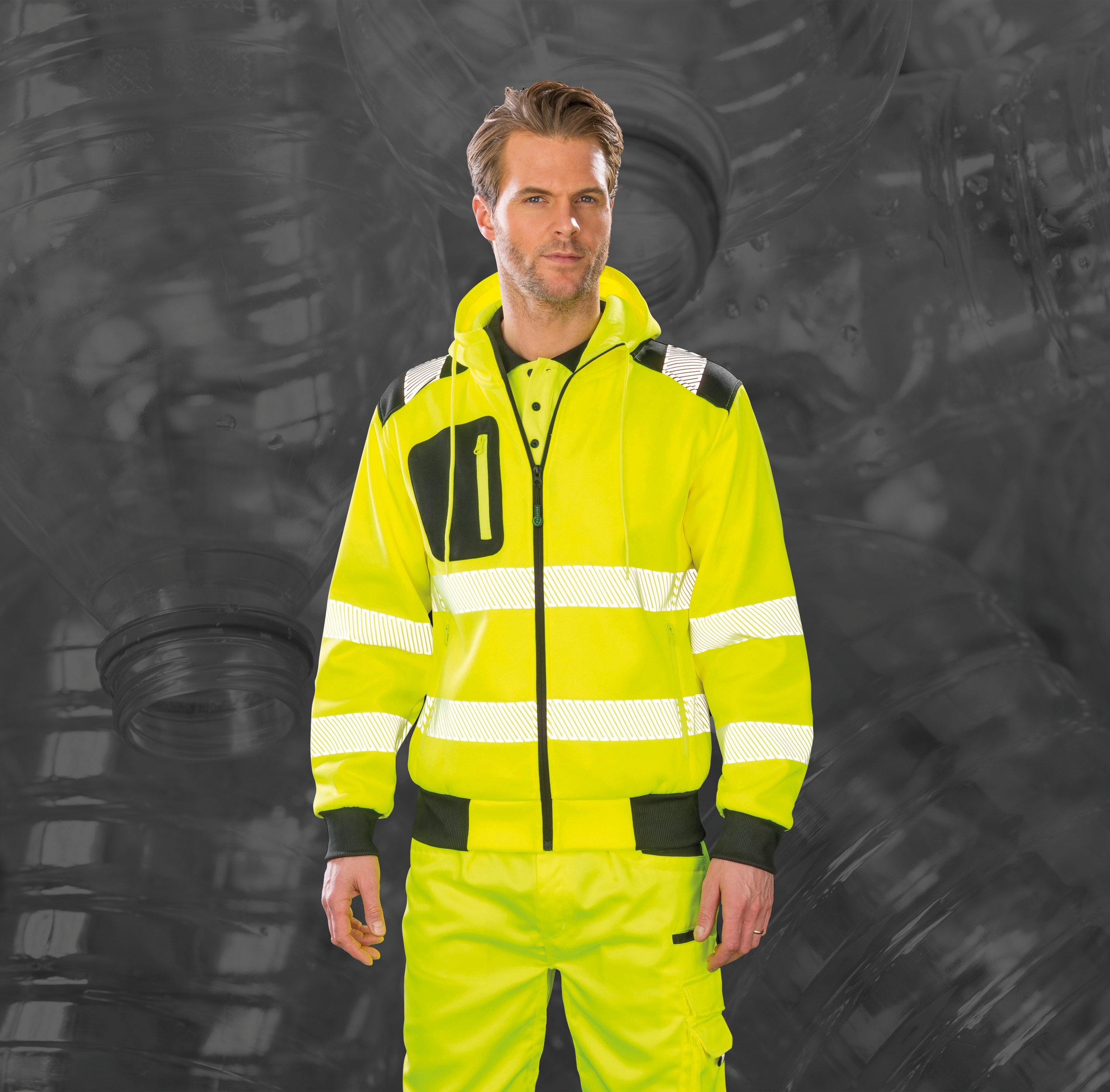 R503X - Sudadera capucha de seguridad - Material reciclado