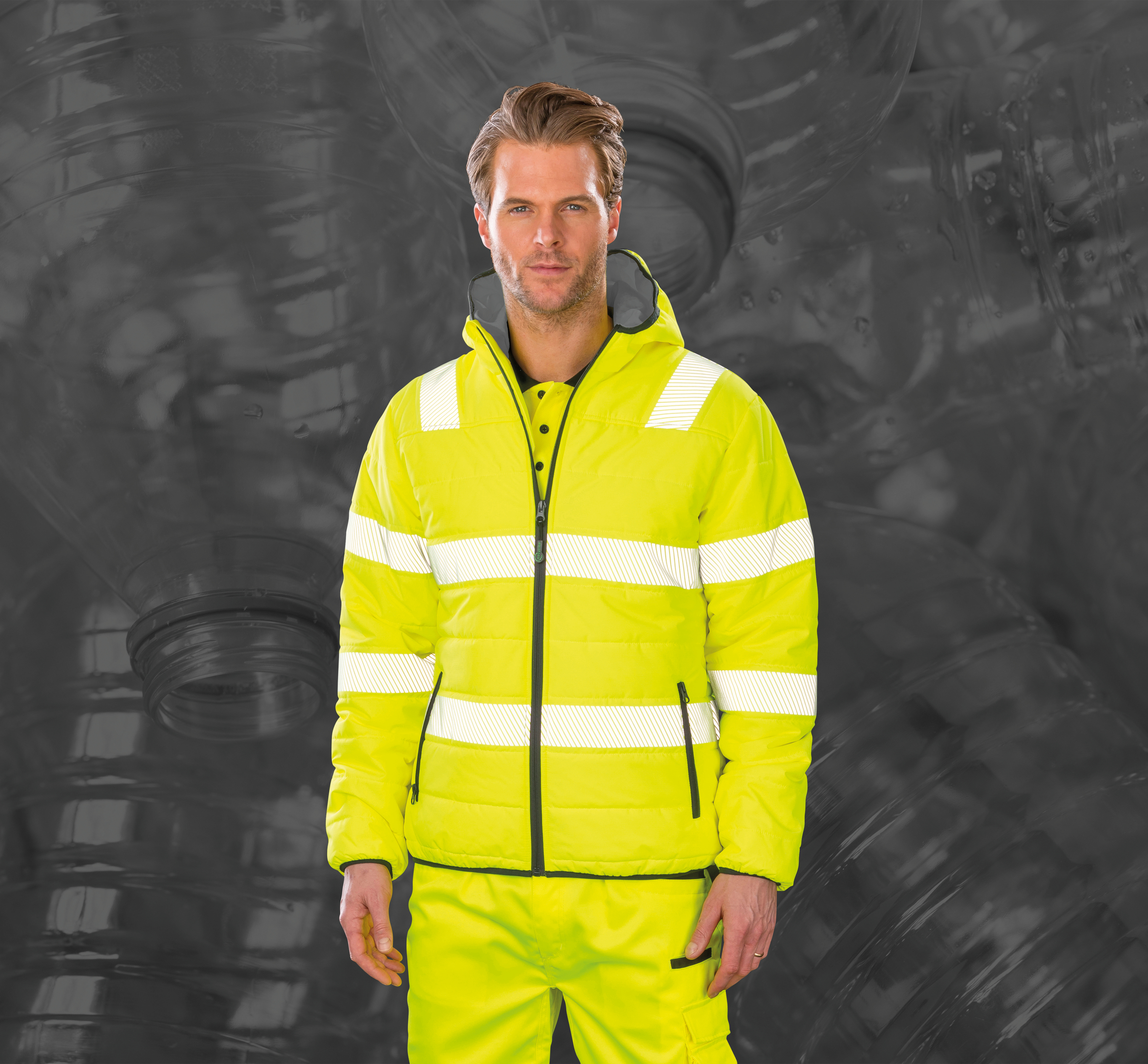 R500X - Chaqueta de seguridad ripstop acolchada  - Material reciclado