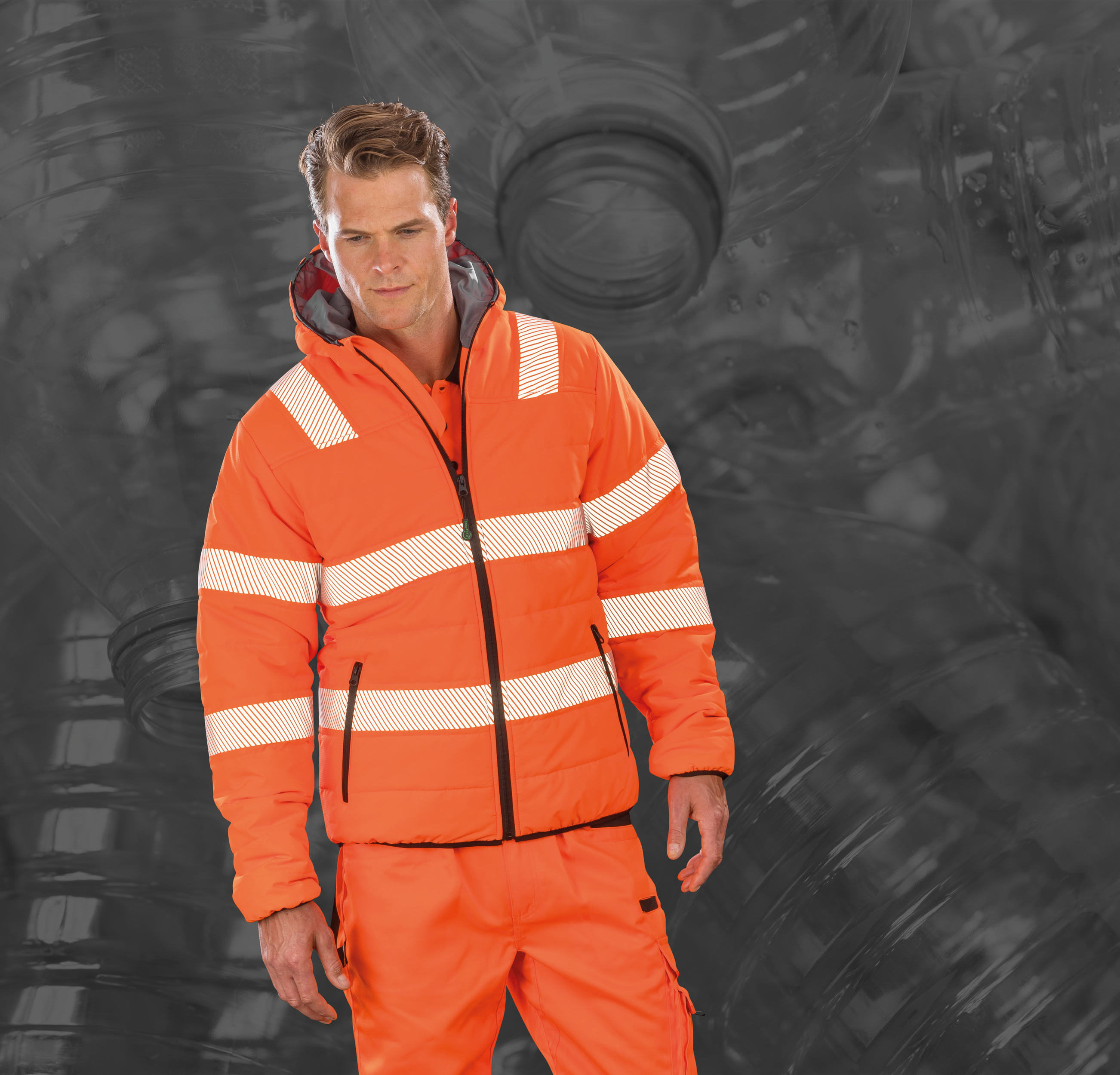 R500X - Chaqueta de seguridad ripstop acolchada  - Material reciclado