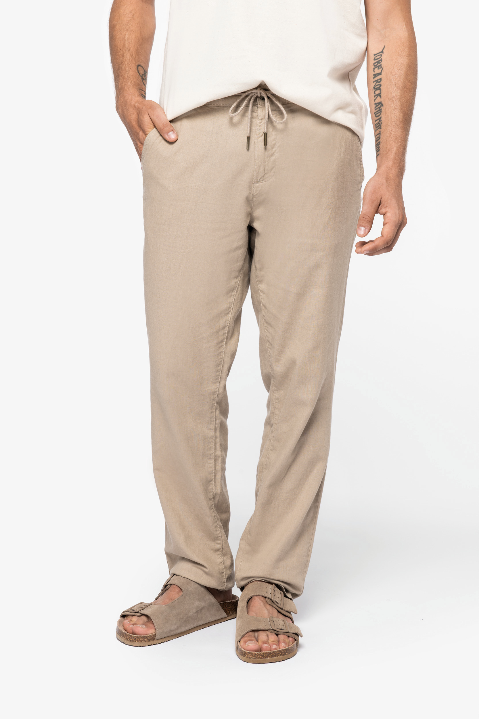 NS708 - Pantalón ecorresponsable lino y algodón orgánico hombre