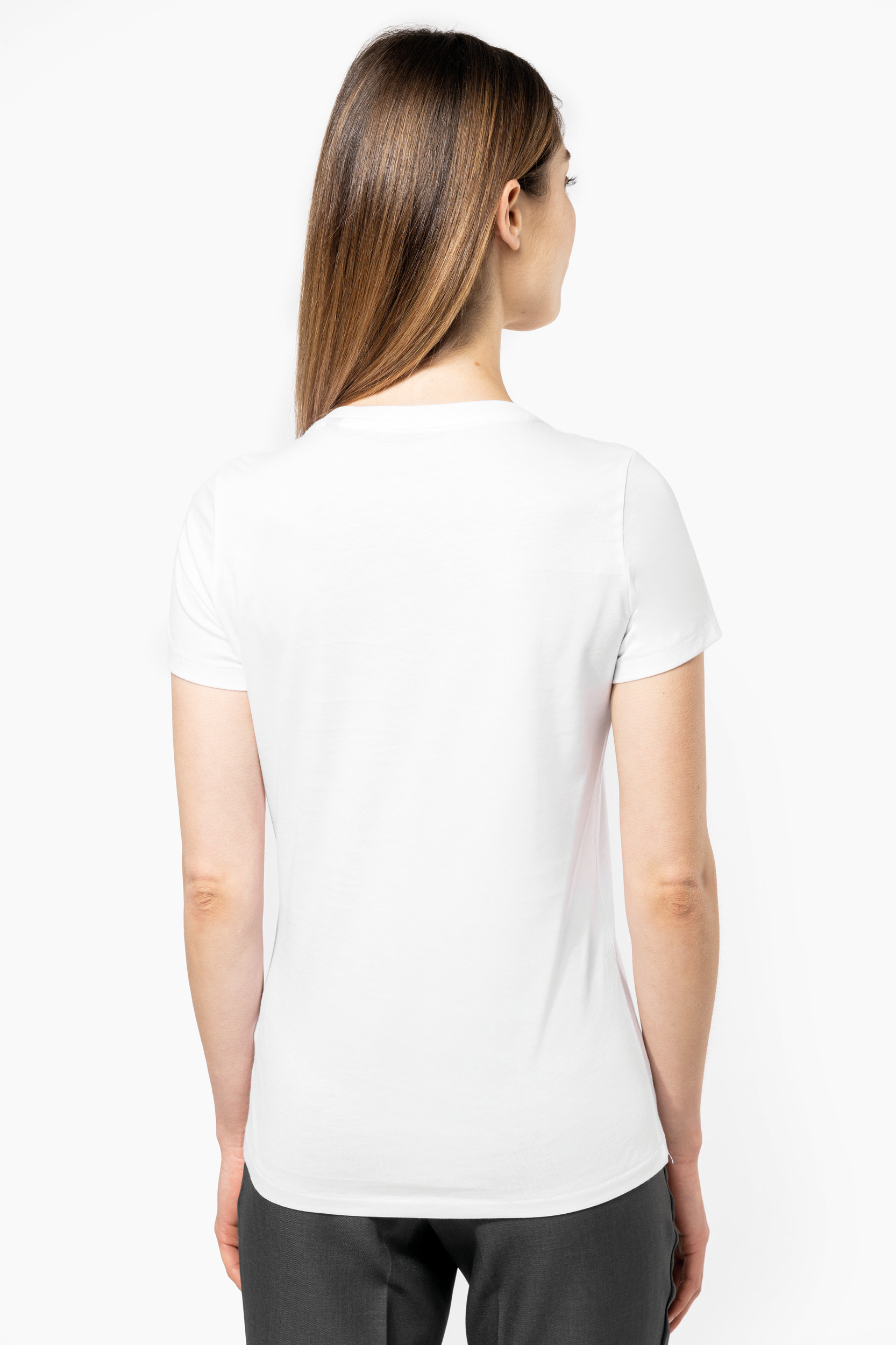 K3003 - Camiseta Supima® cuello de pico manga corta mujer