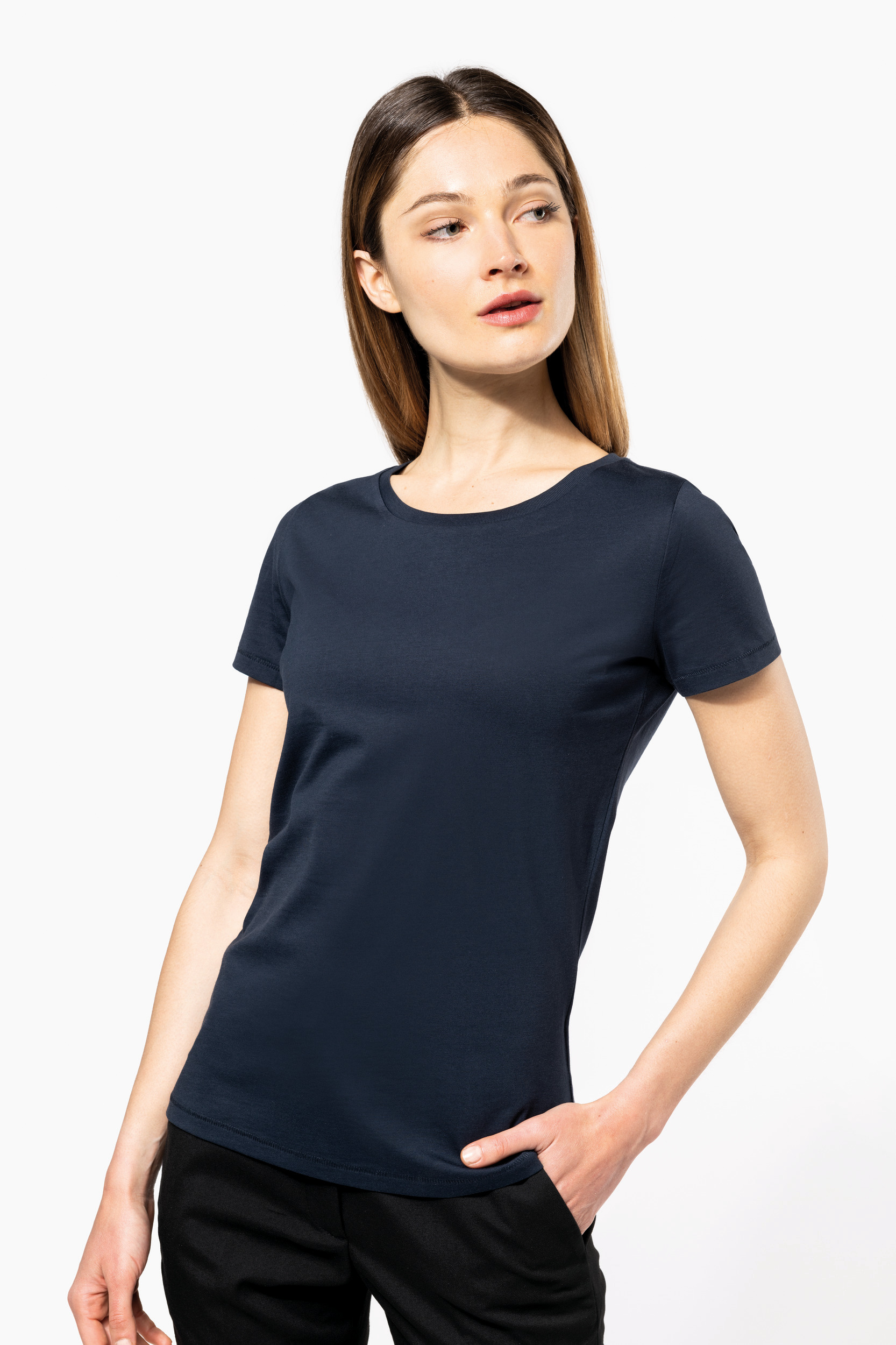 K3001 - Camiseta Supima® cuello redondo maga corta mujer