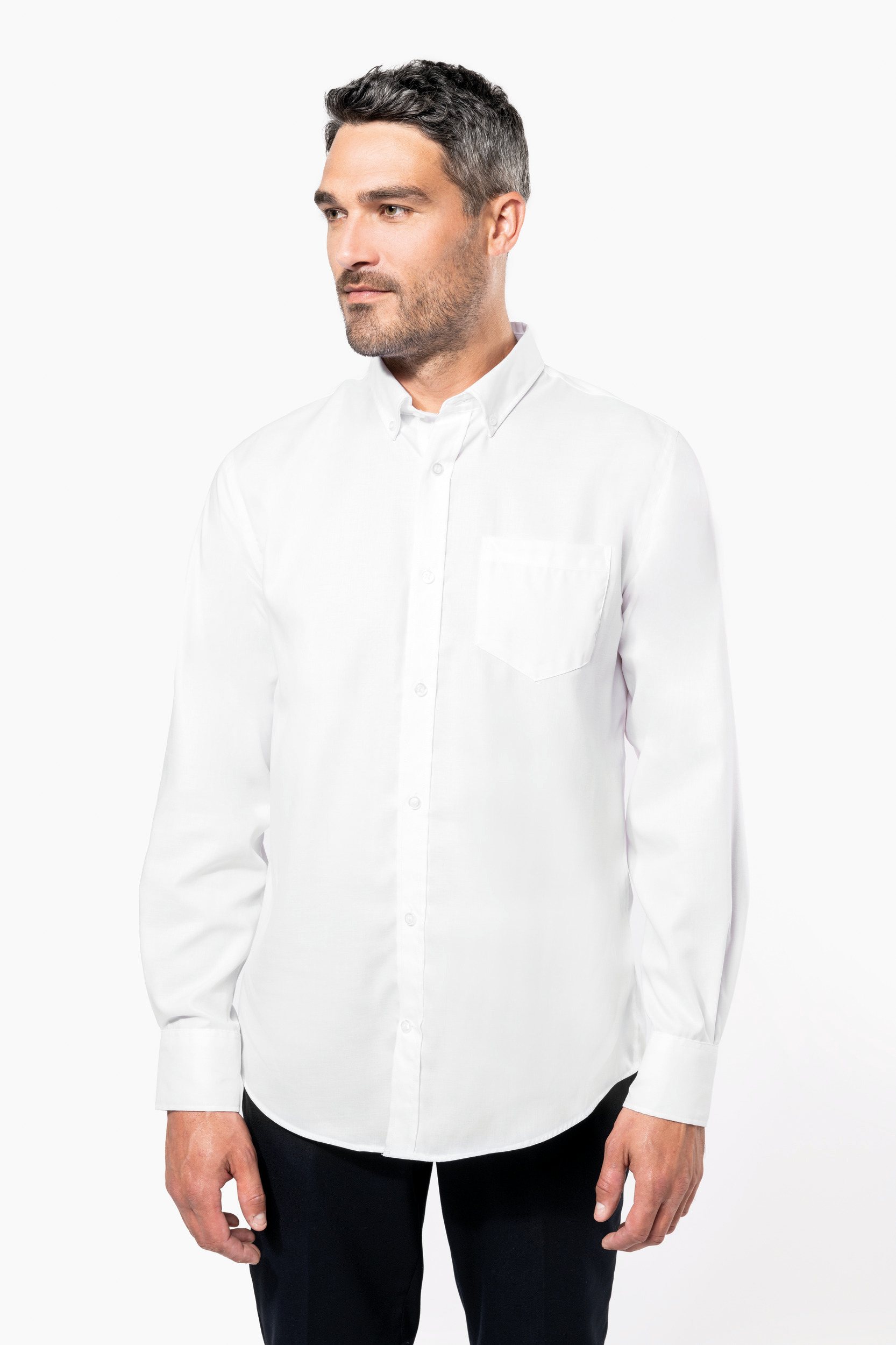 K537 - Camisa no-plancha manga larga hombre