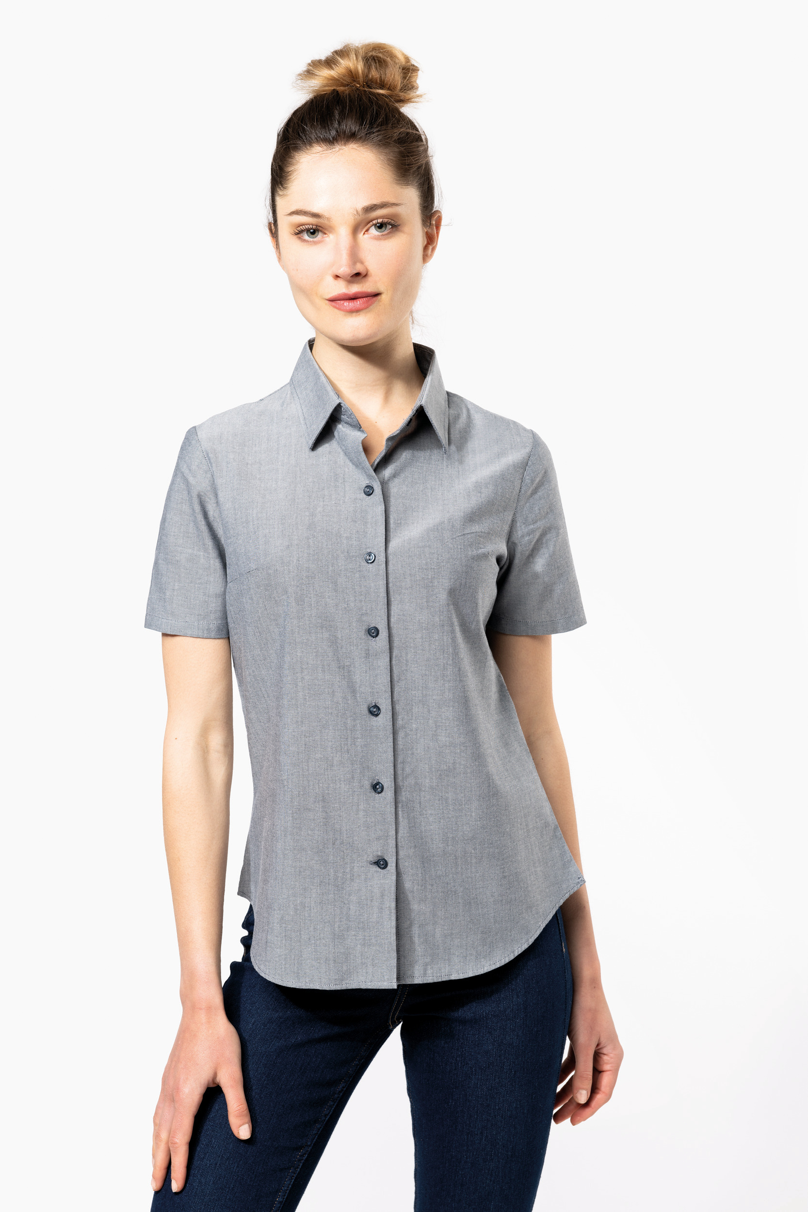 K536 - Camisa oxford manga corta mujer