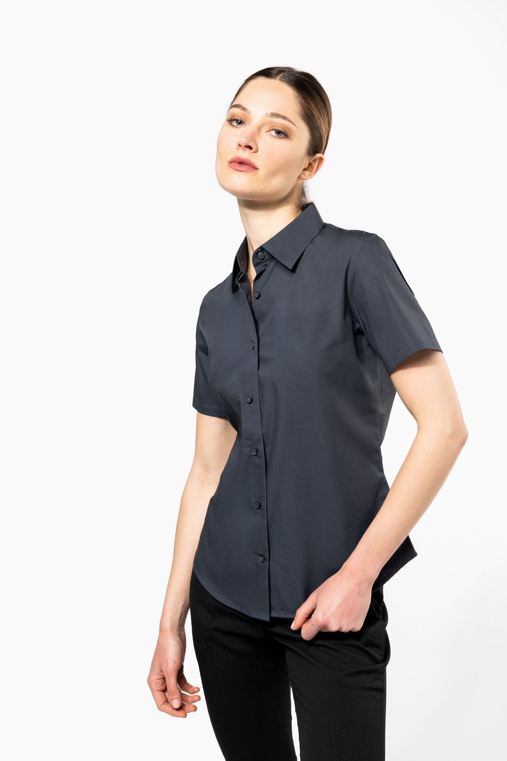 K532 - Camisa stretch manga corta mujer