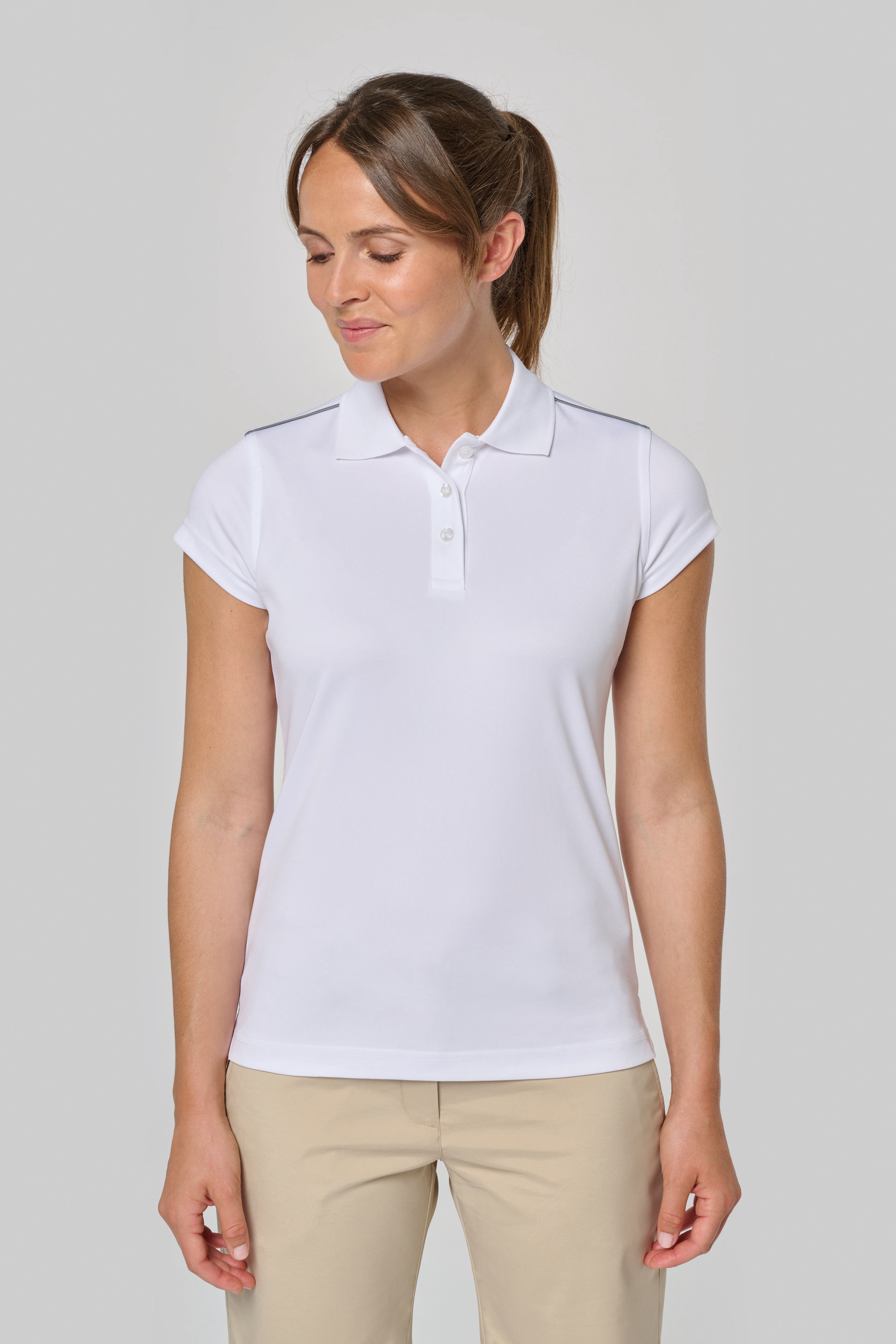 PA481 - Polo interlock de manga corta mujer