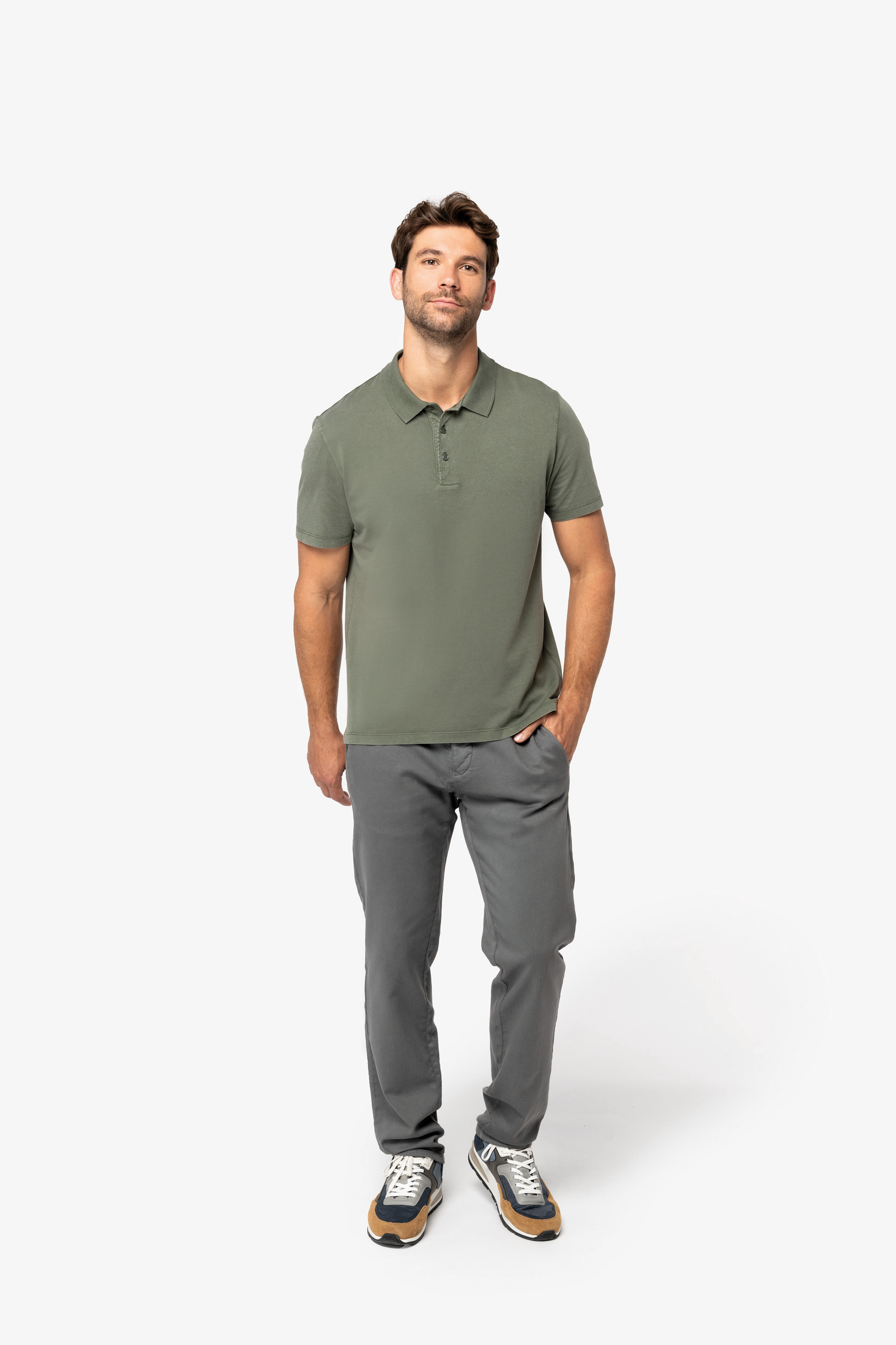 NS201 - Polo ecorresponsable efecto lavado de punto jersey hombre