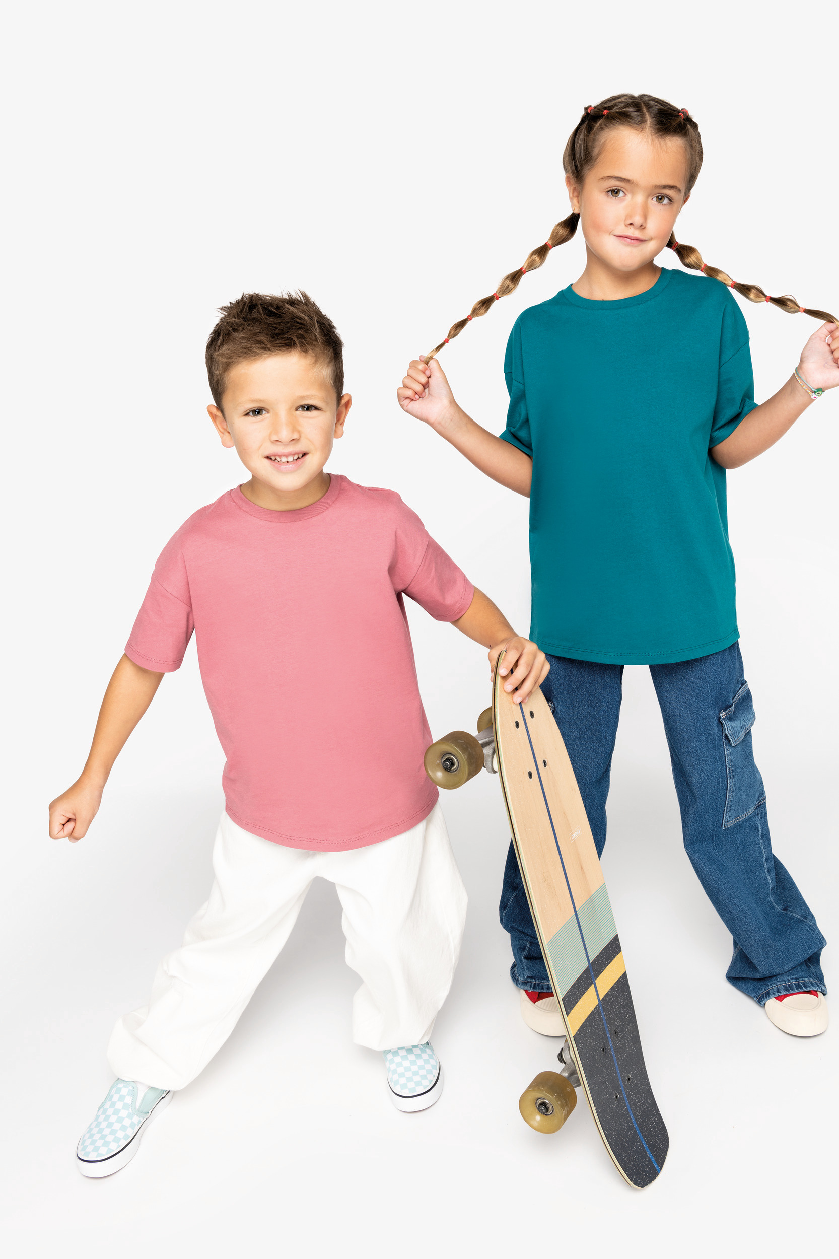 NS340 - Camiseta ecorresponsable de hombros caídos infantil