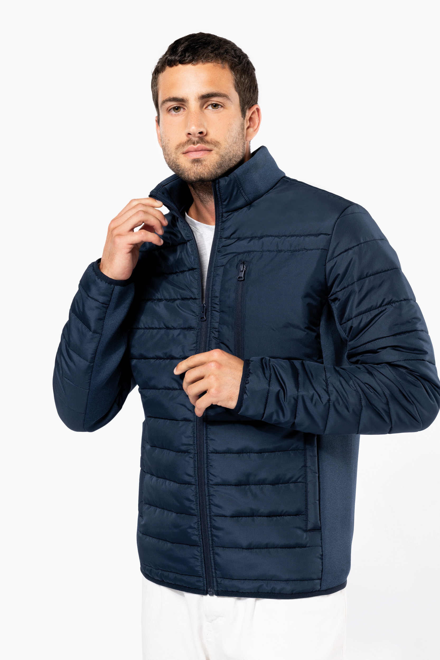 K6171 - Chaqueta bimaterial hombre