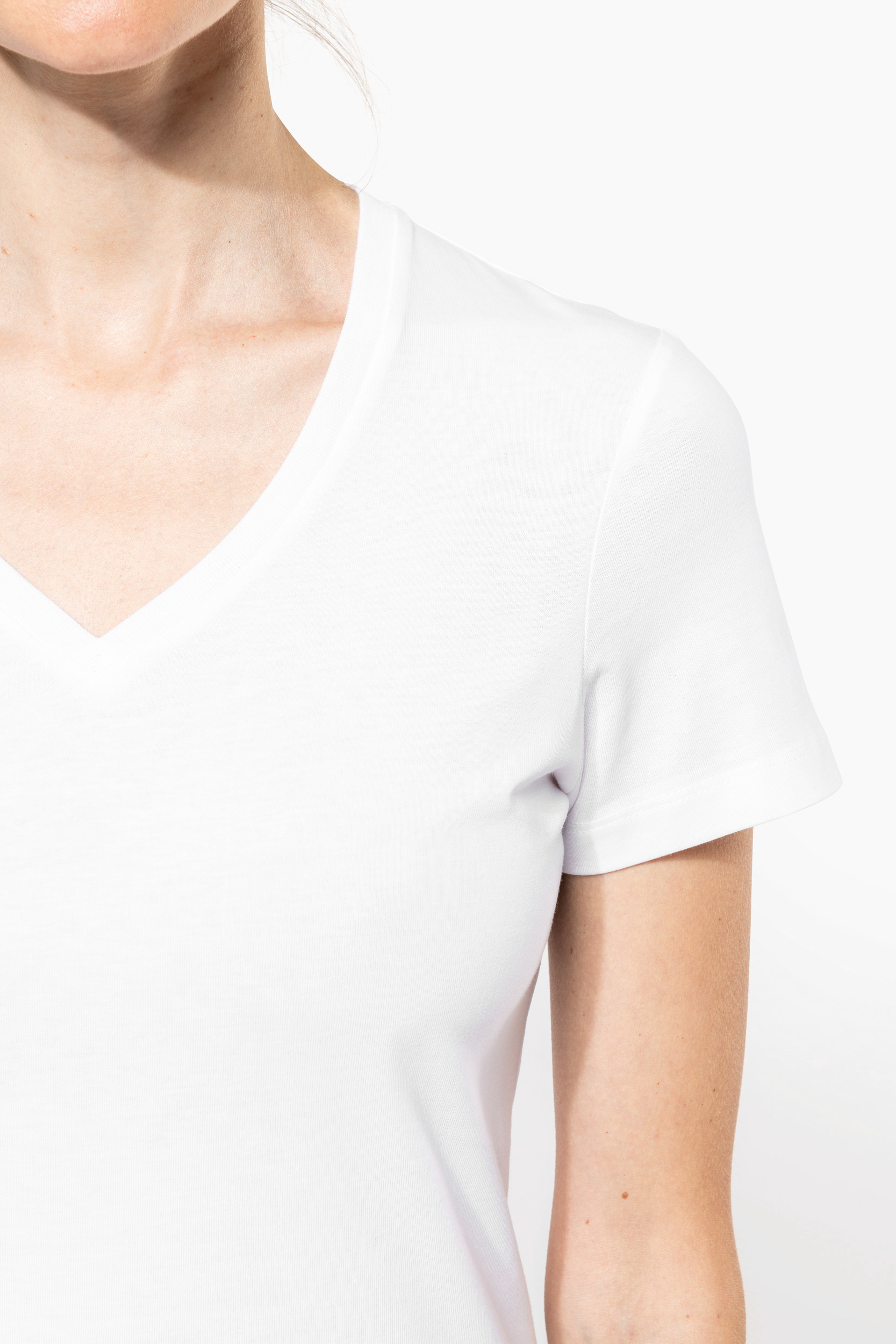 PK305 - Camiseta Supima® cuello de pico manga corta mujer