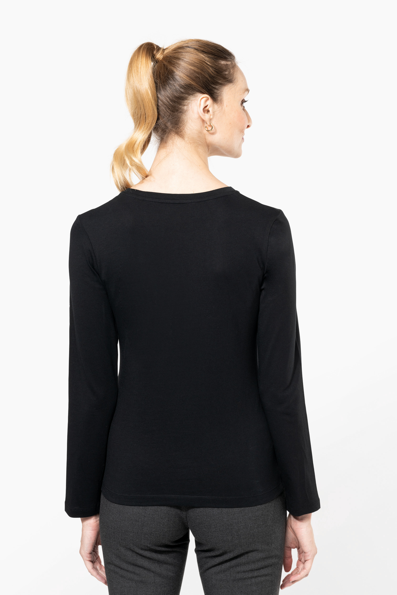 PK303 - Camiseta Supima® cuello redondo manga larga mujer