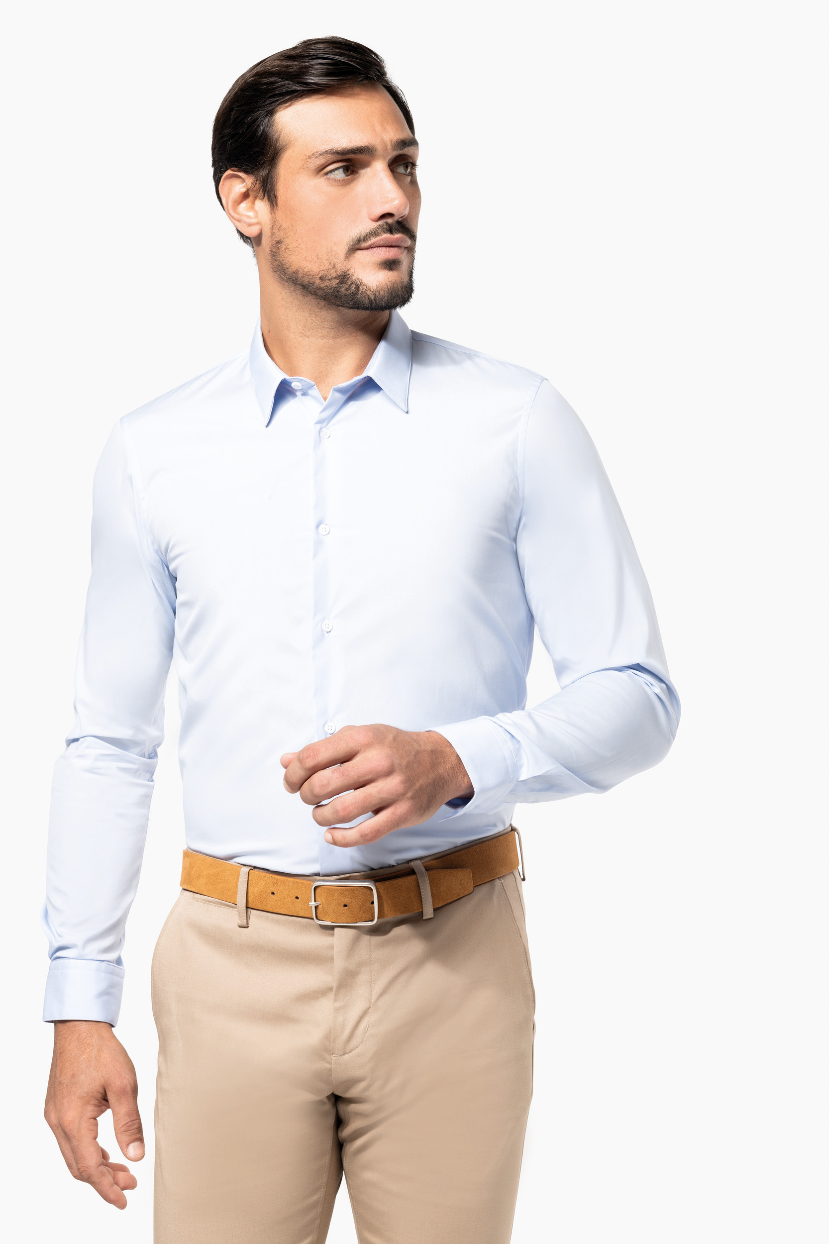 PK504 - Camisa popelina manga larga hombre