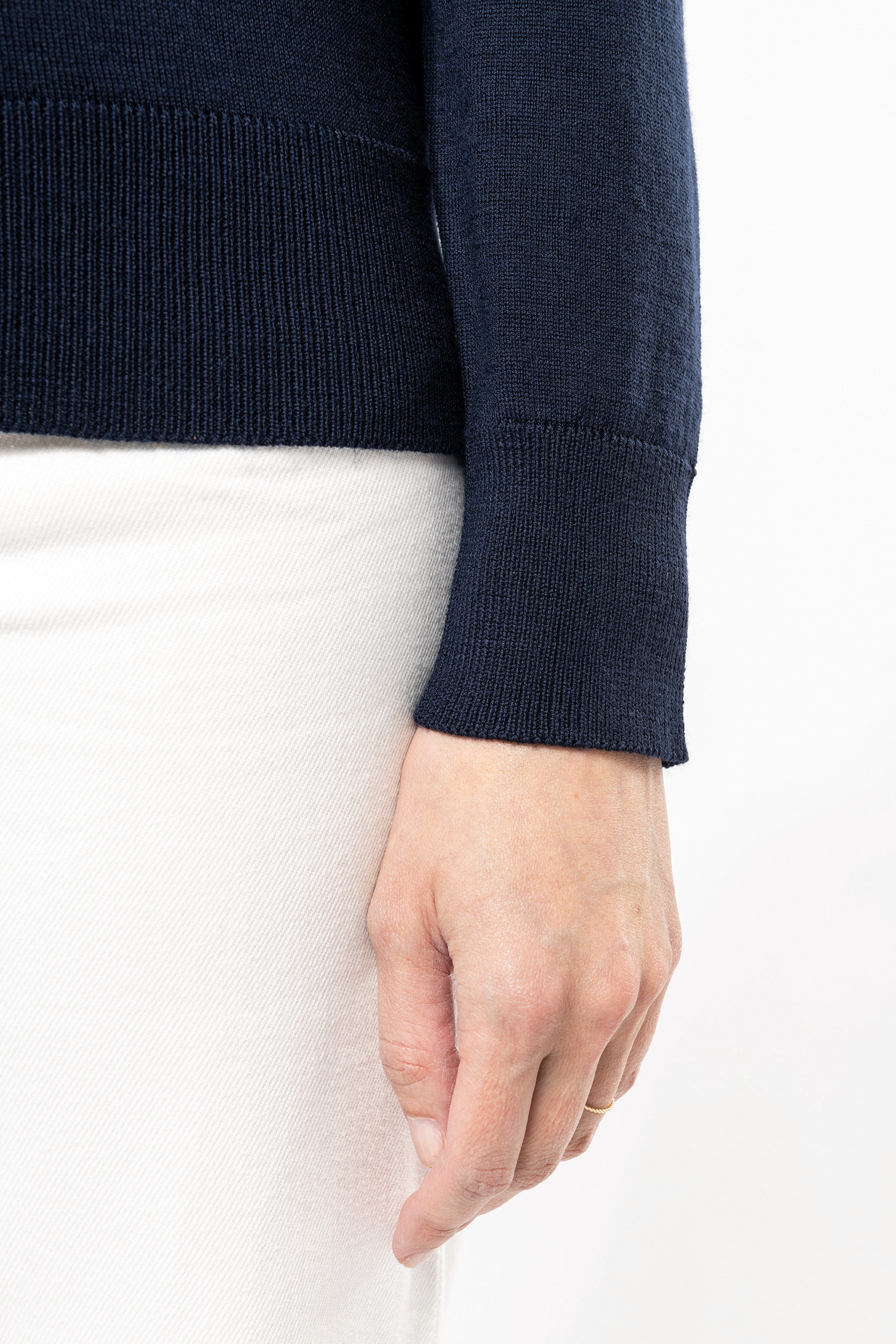 PK911 - Jersey lana merina cuello de pico mujer