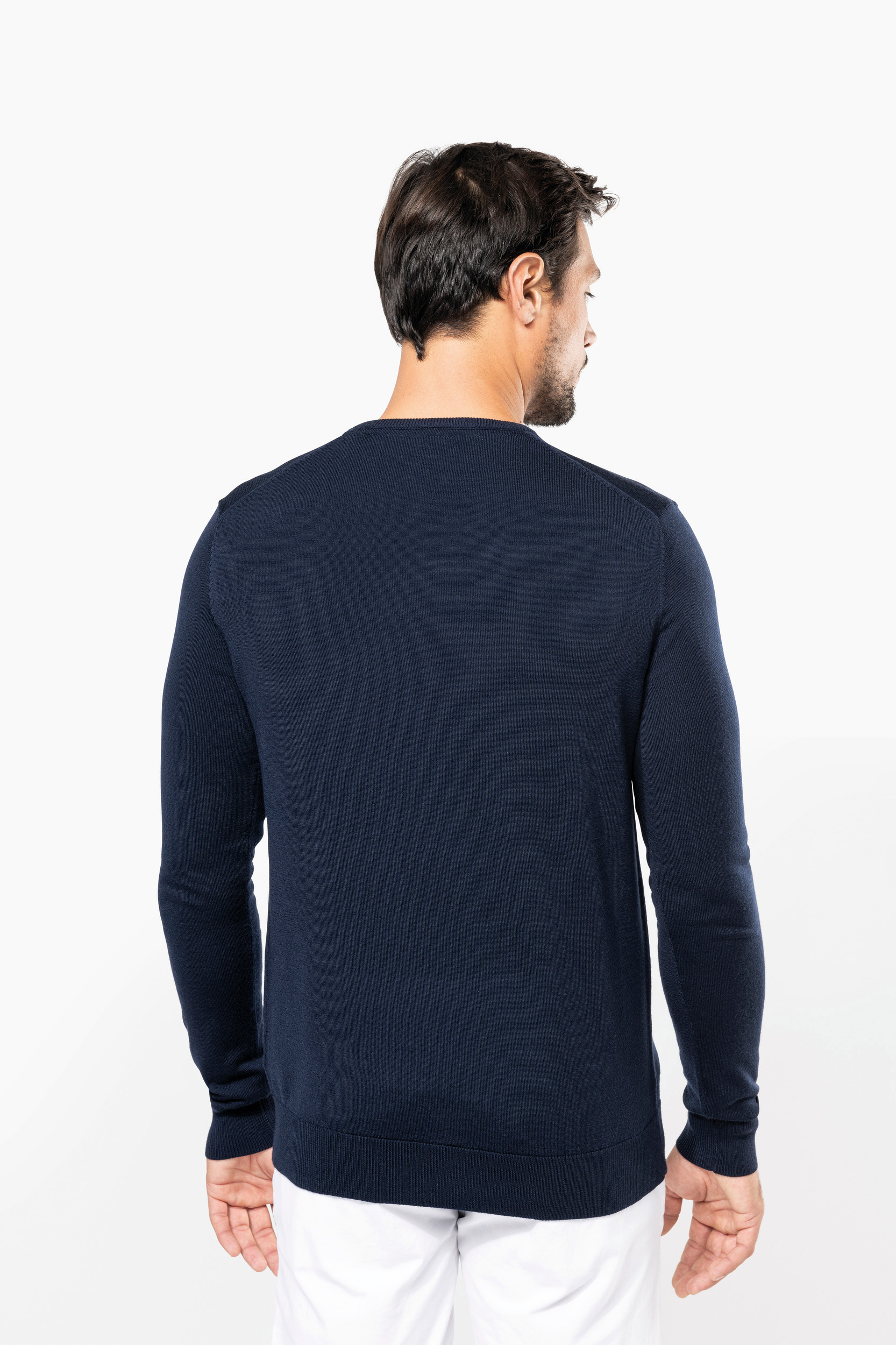 PK910 - Jersey lana merina cuello de pico hombre