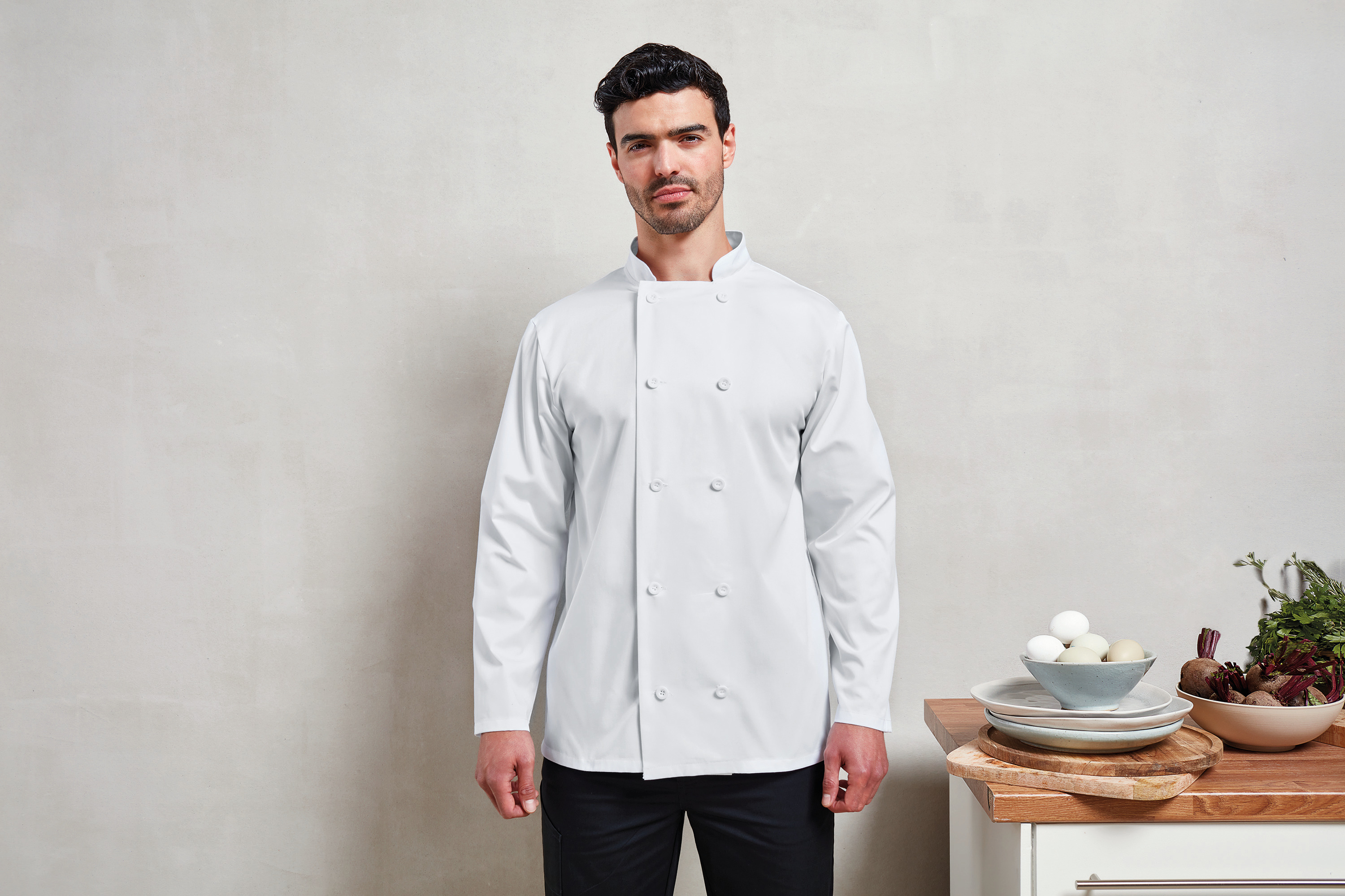 PR657 - Chaqueta de cocina manga larga