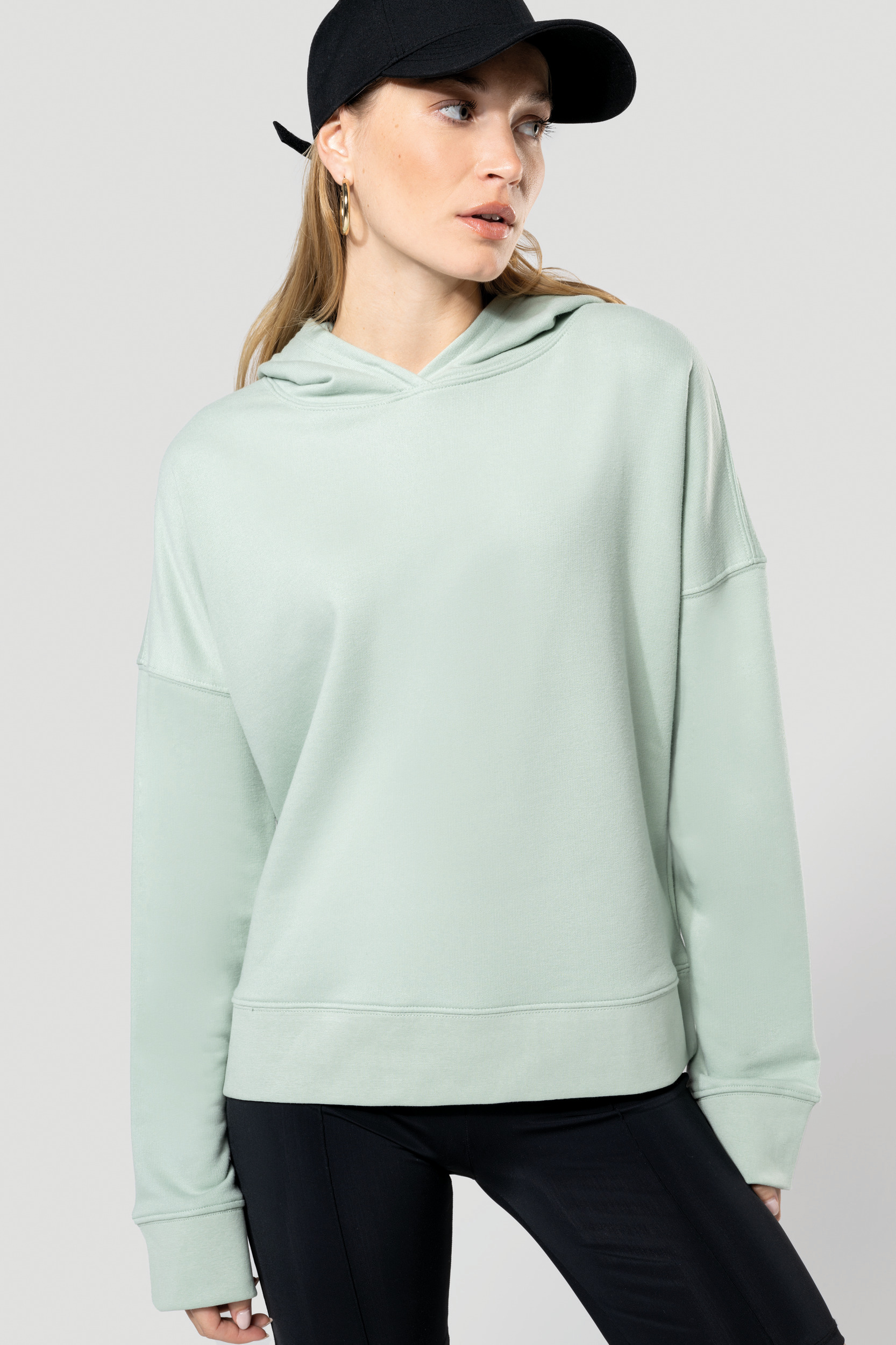 K494 - Sudadera Lounge algodón orgánico con capucha mujer