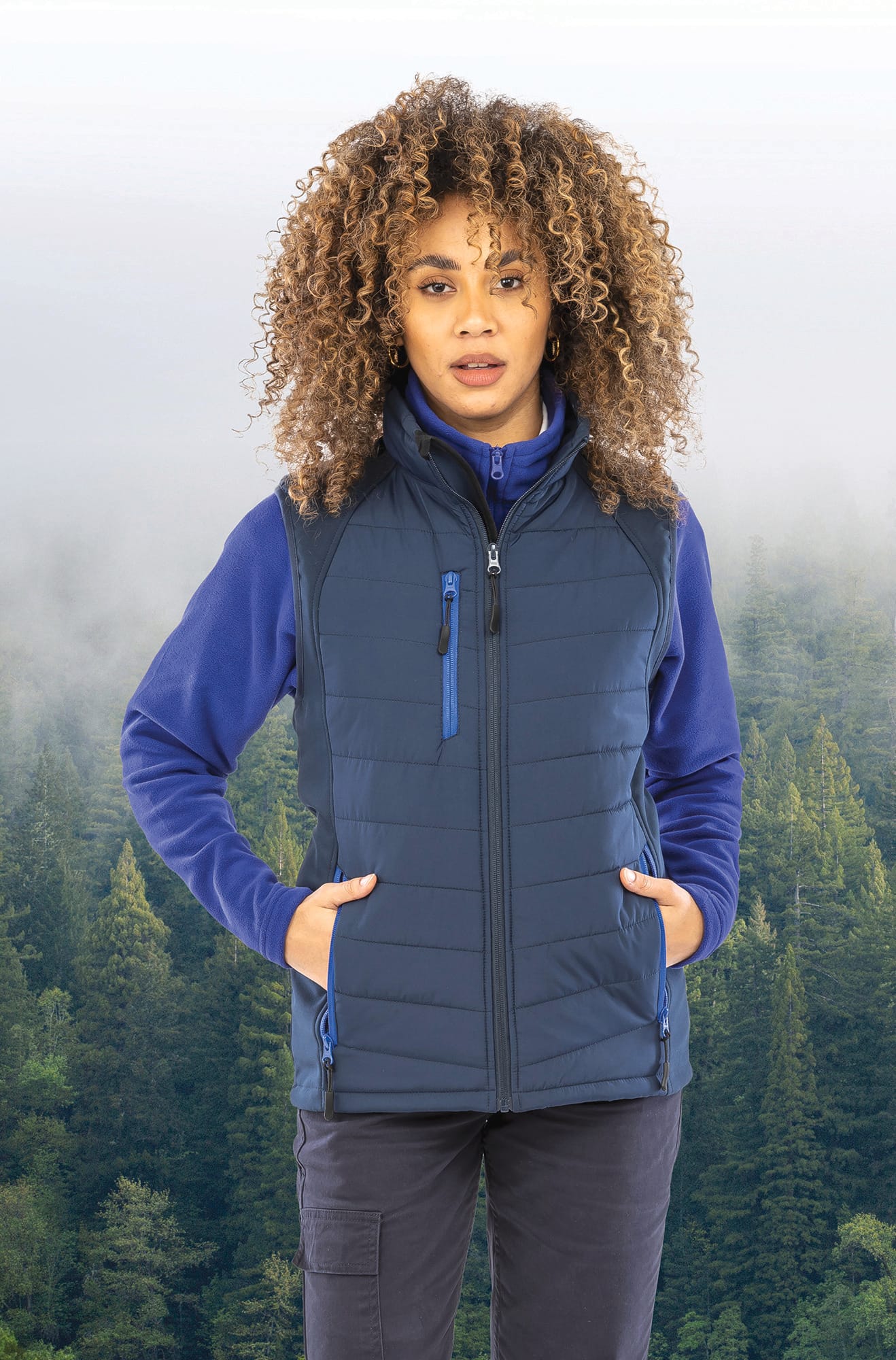 R238X - Chaleco Softshell Black Compass acolchado reciclado